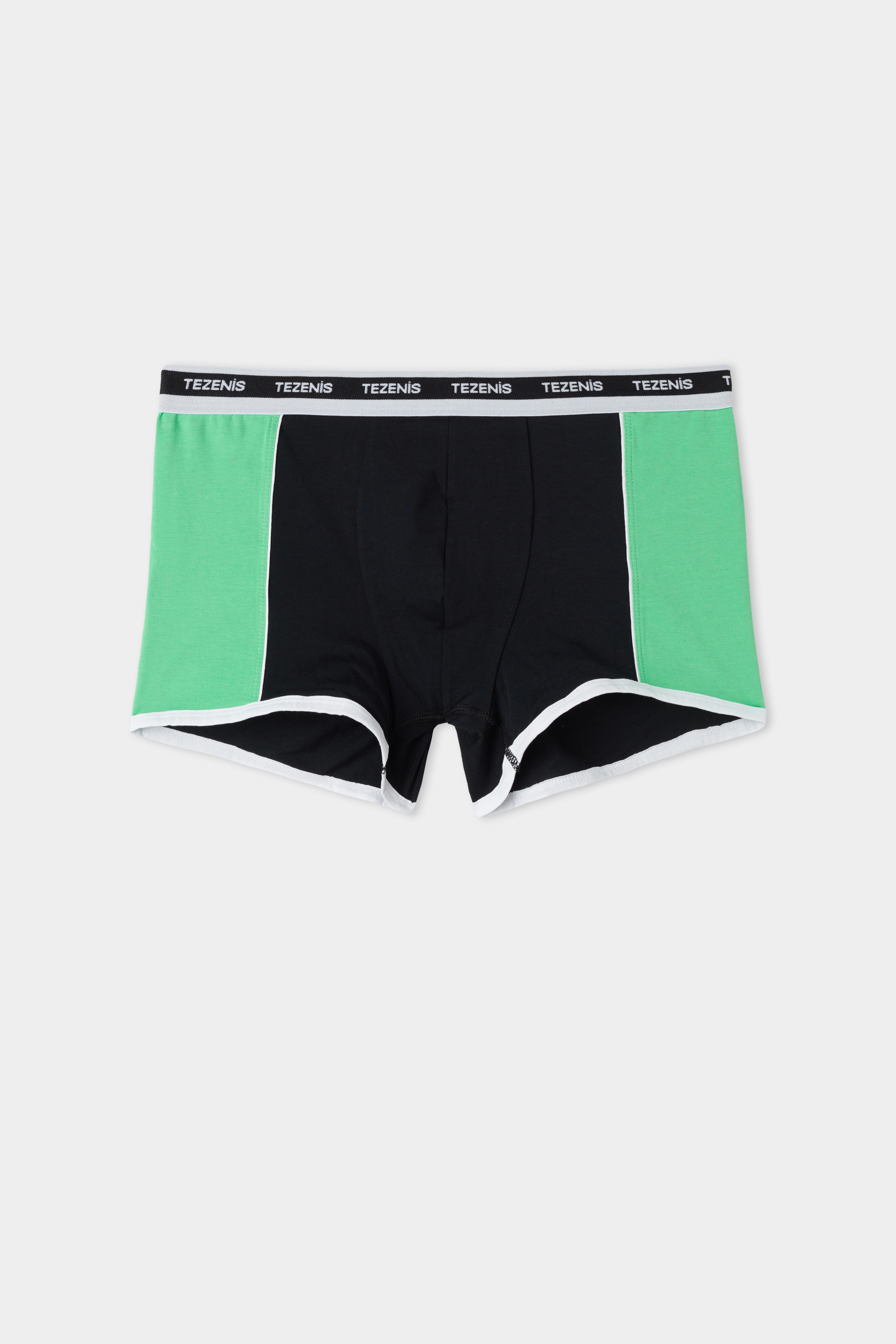Two-Tone Cotton Boxers with Elasticated Logo Waistband