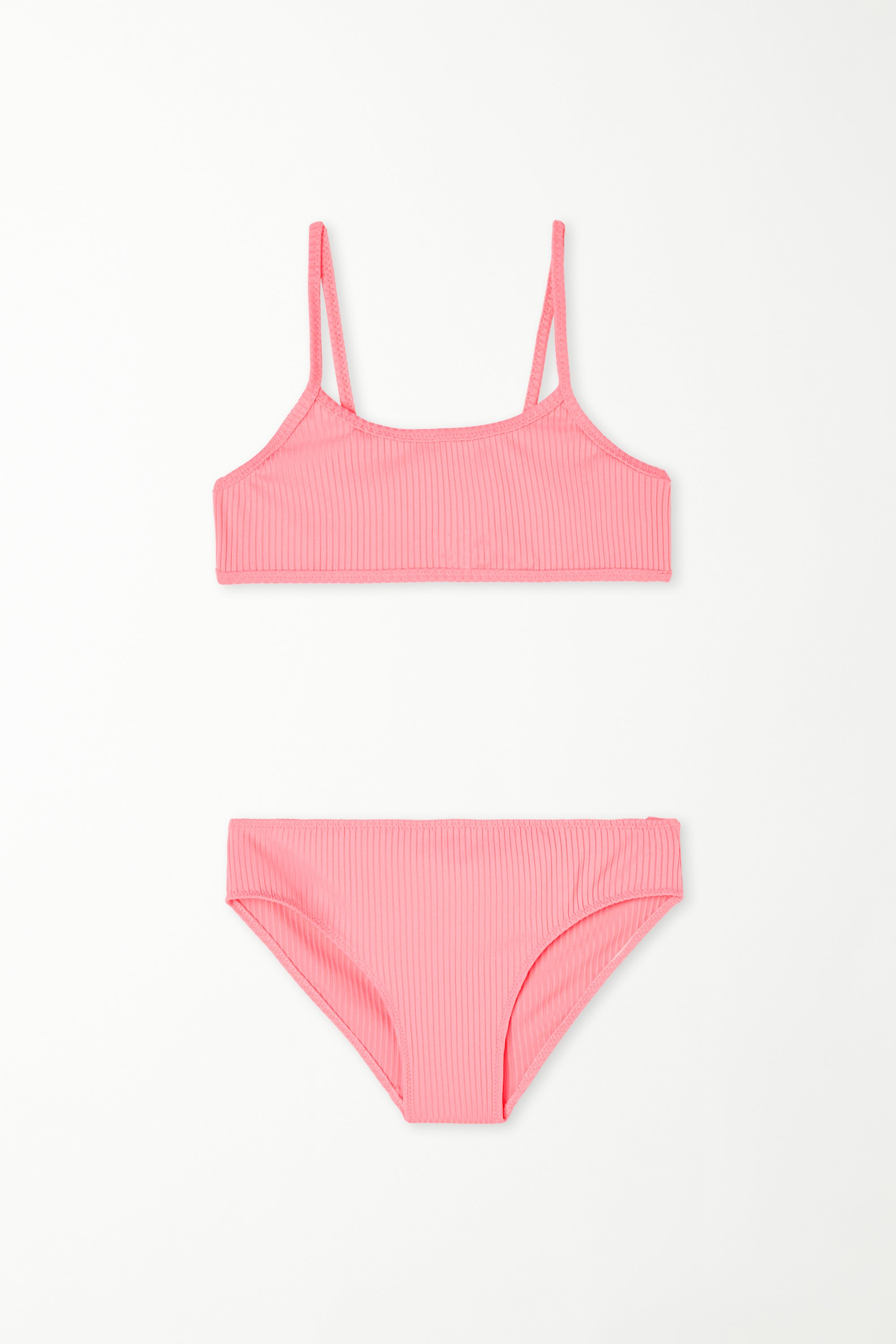 Girls’ Recycled Ribbed Bikini Top and Bottoms