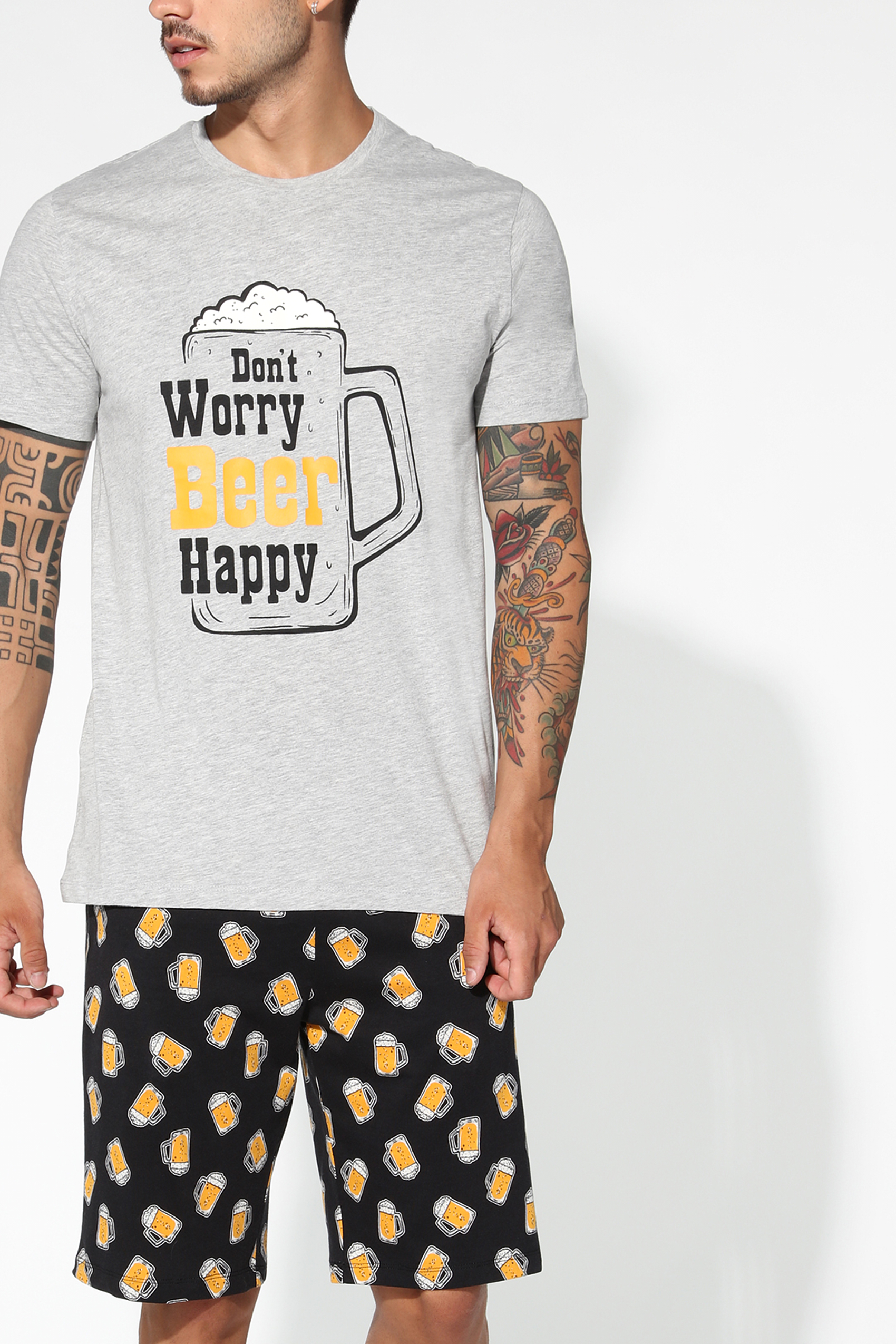 Pigiama Corto Uomo con Stampa Birra | Tezenis