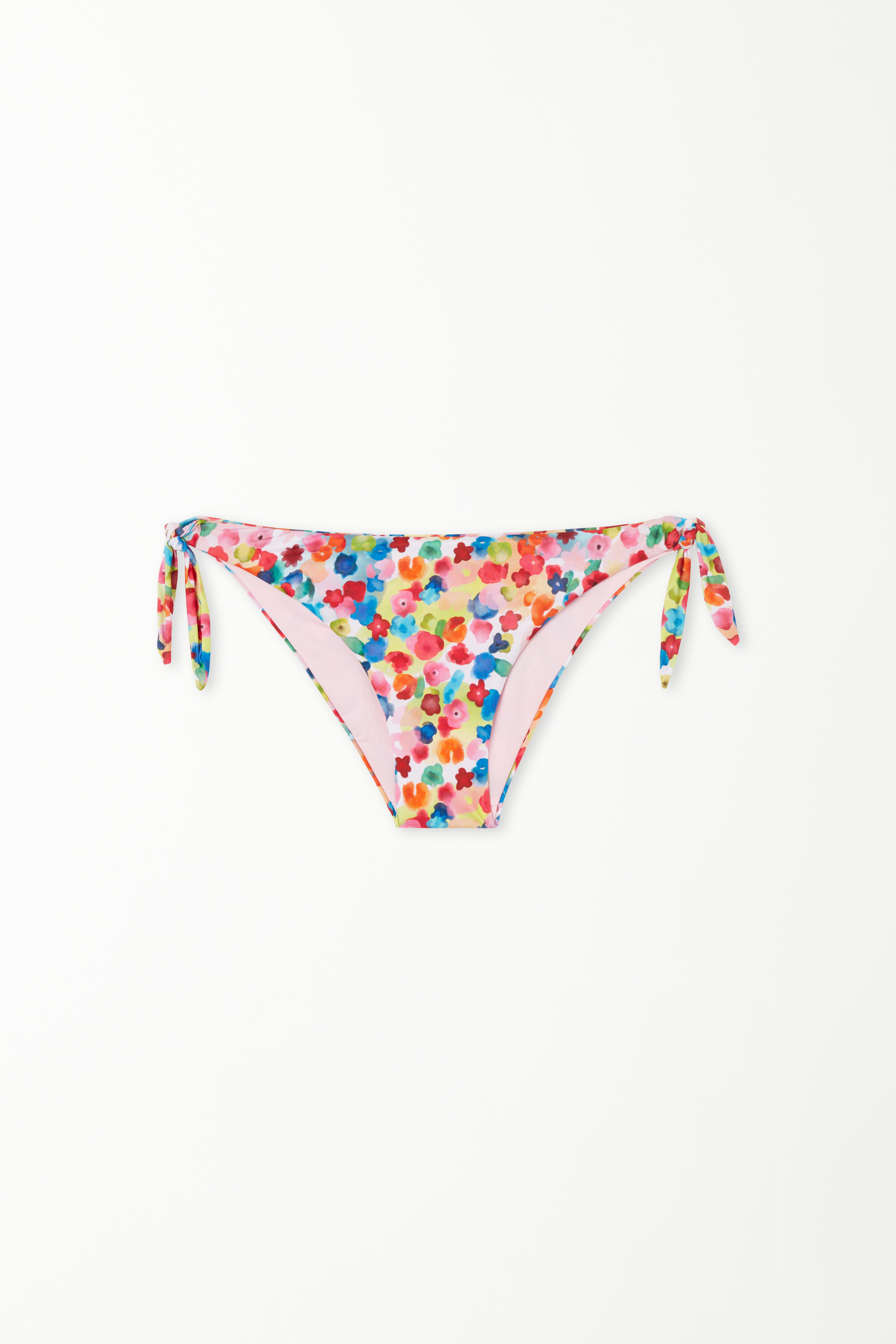 Panty de Bikini con Tiras Laterales Watercolor Flowers