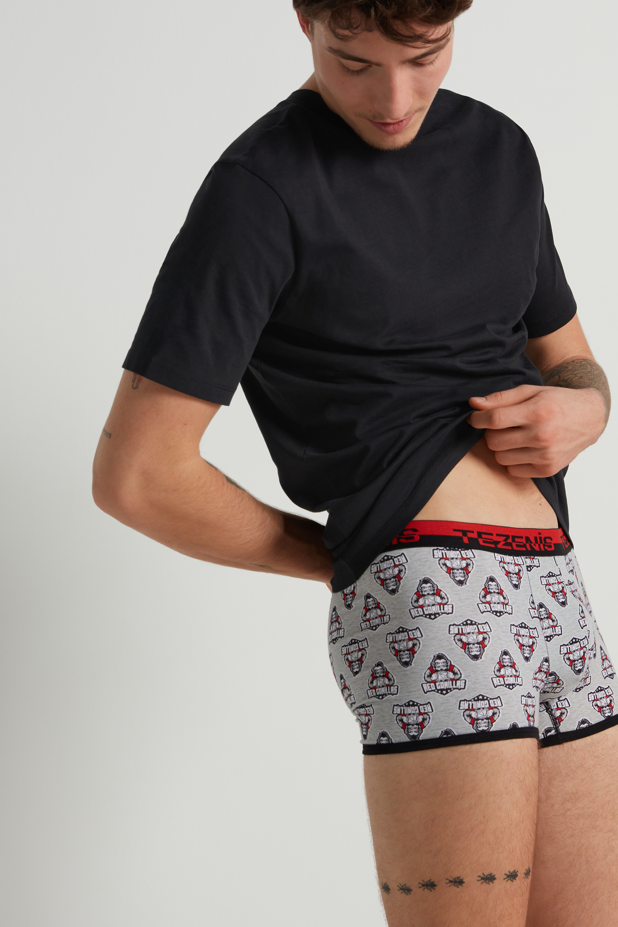 Printed Cotton Boxers with Elasticated Logo Waistband