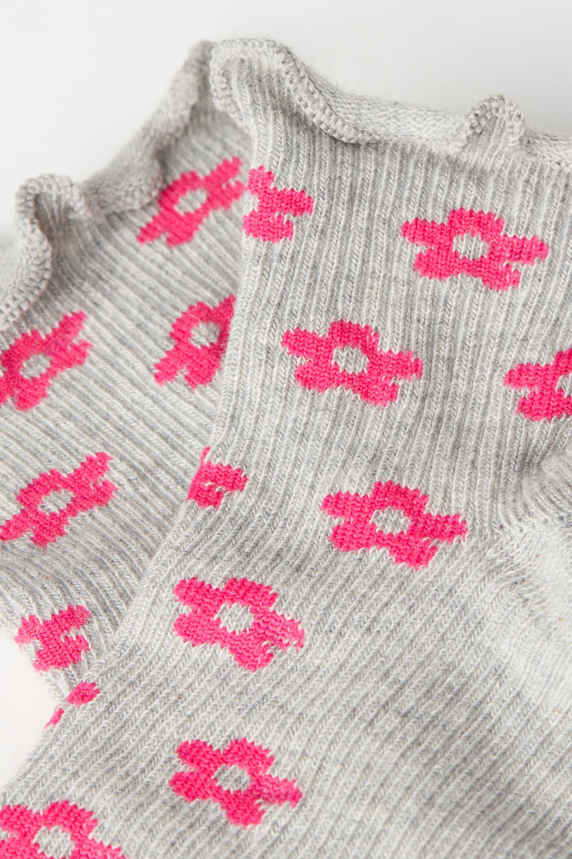 Girls’ Short Patterned Cotton Socks