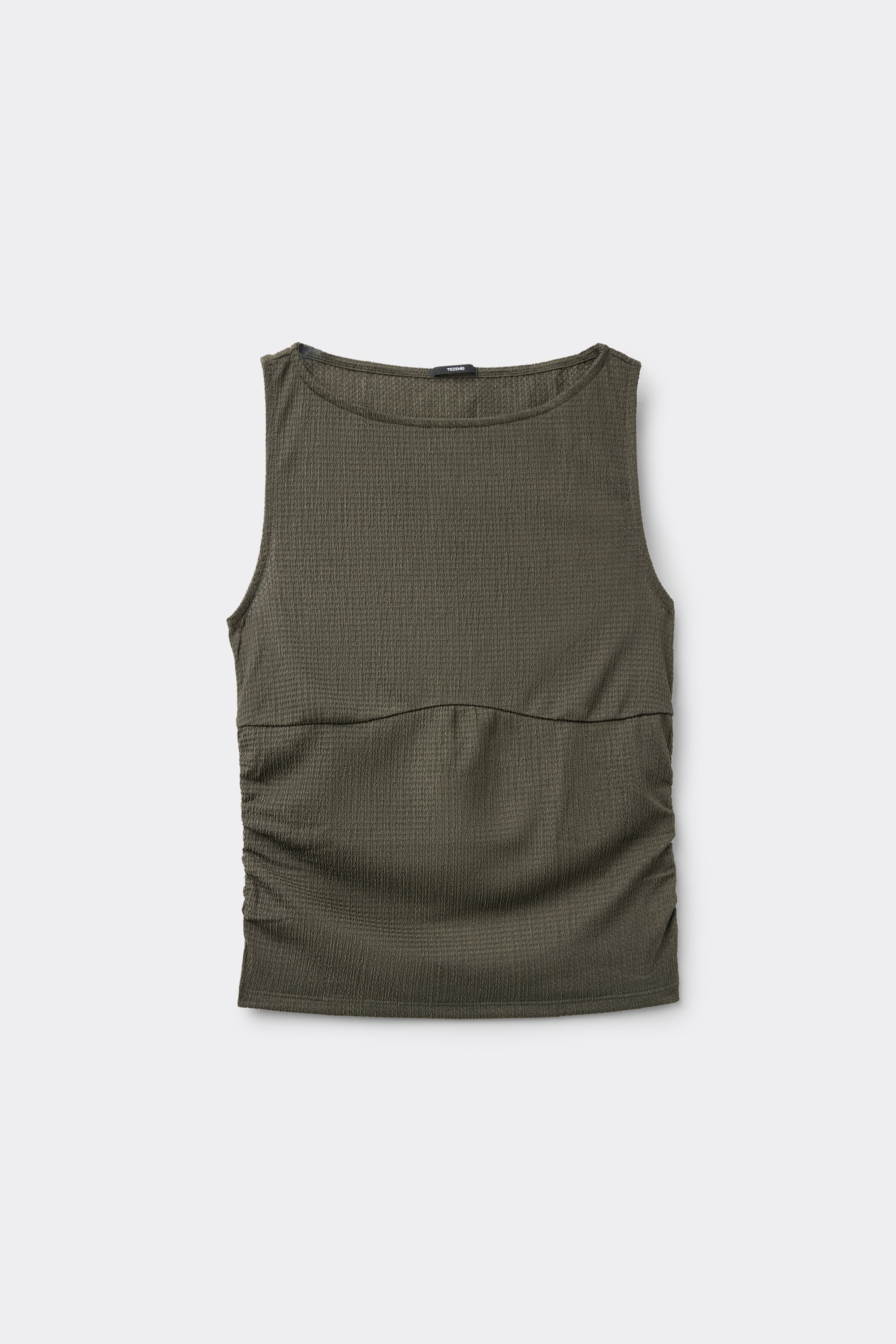 Kurzes Ripptop mit breiten Tr&auml;gern Crinkle