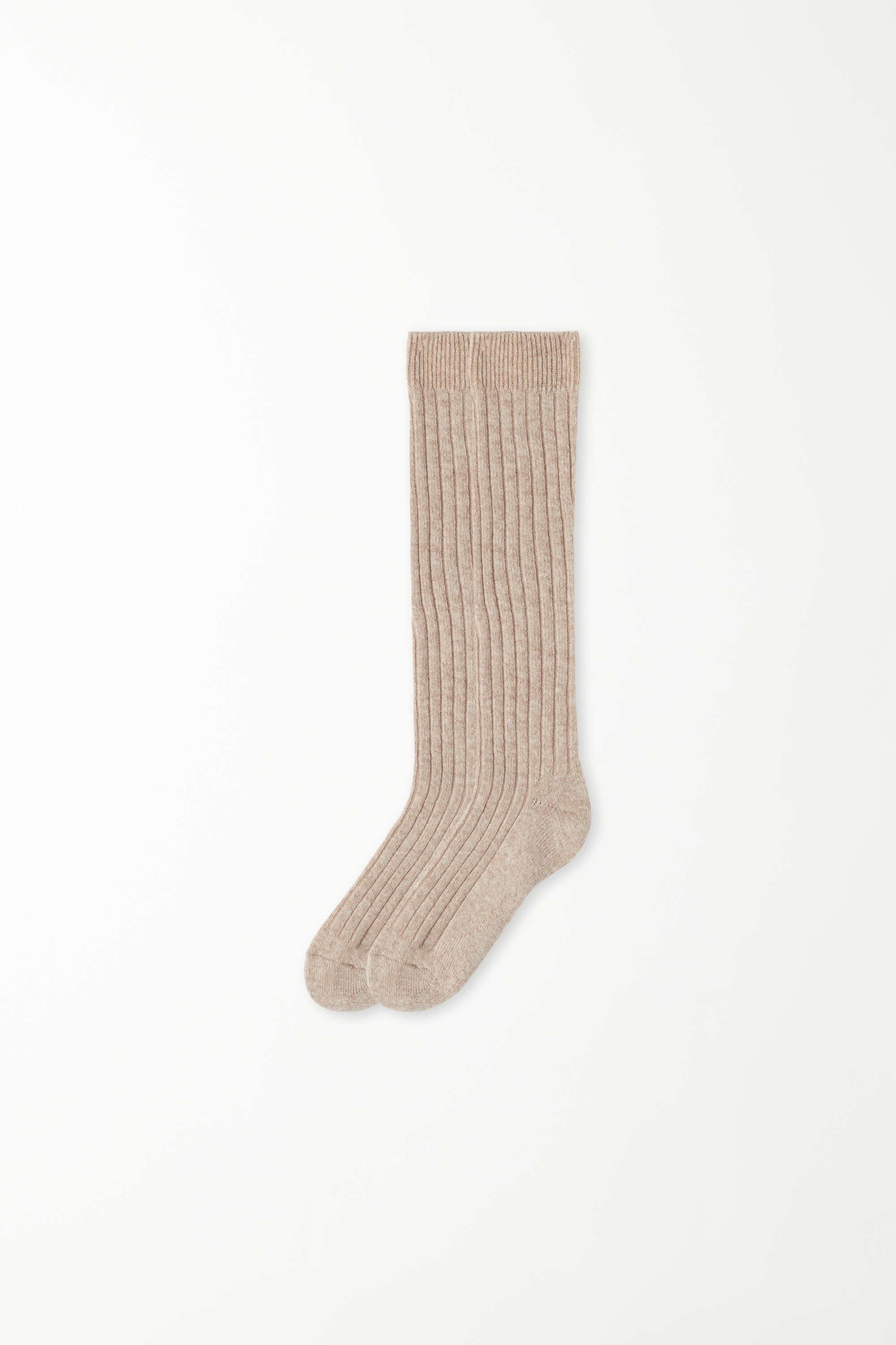 Lange Socken aus warmem Rippstoff