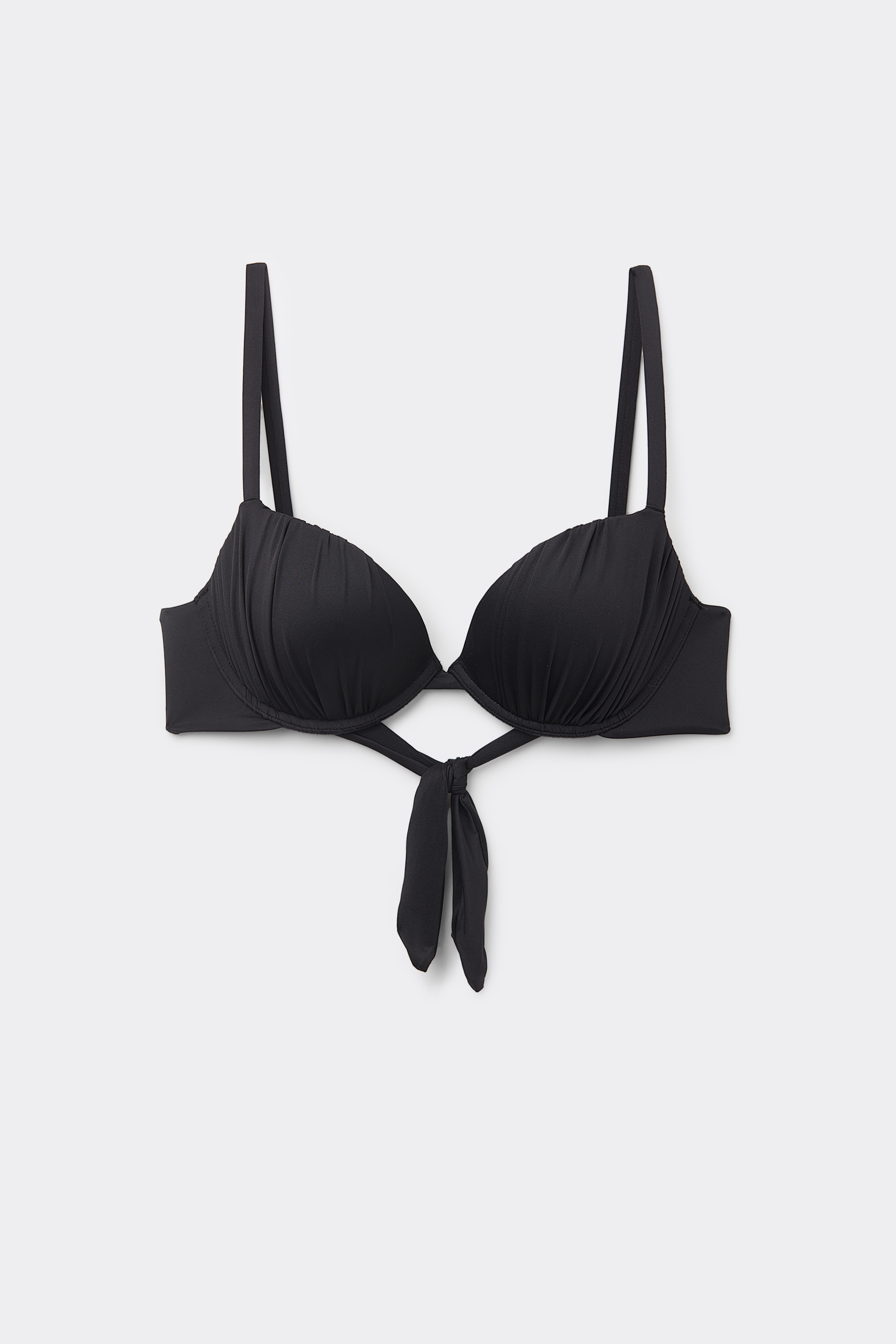 Push-up-Bikinioberteil mit abgestuften Cups und Raffung recycelt