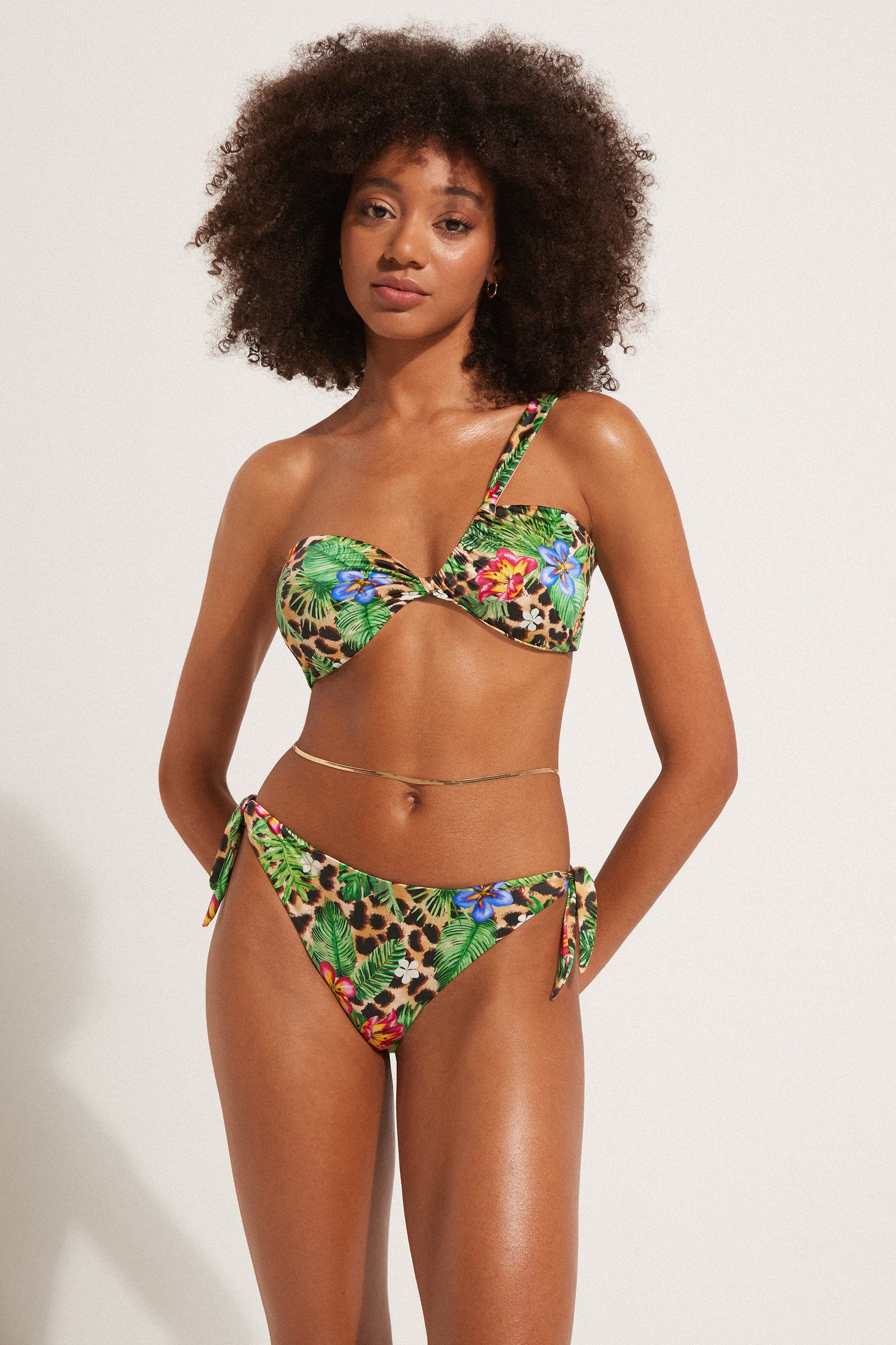 Wild Blossom Bikini Bottoms with Ties