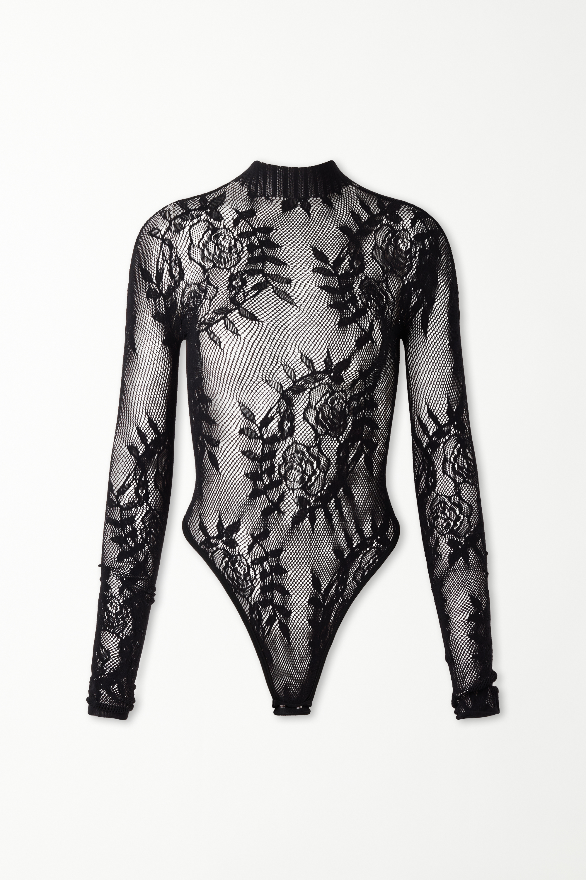 Seamless Long Sleeve Lace Bodysuit