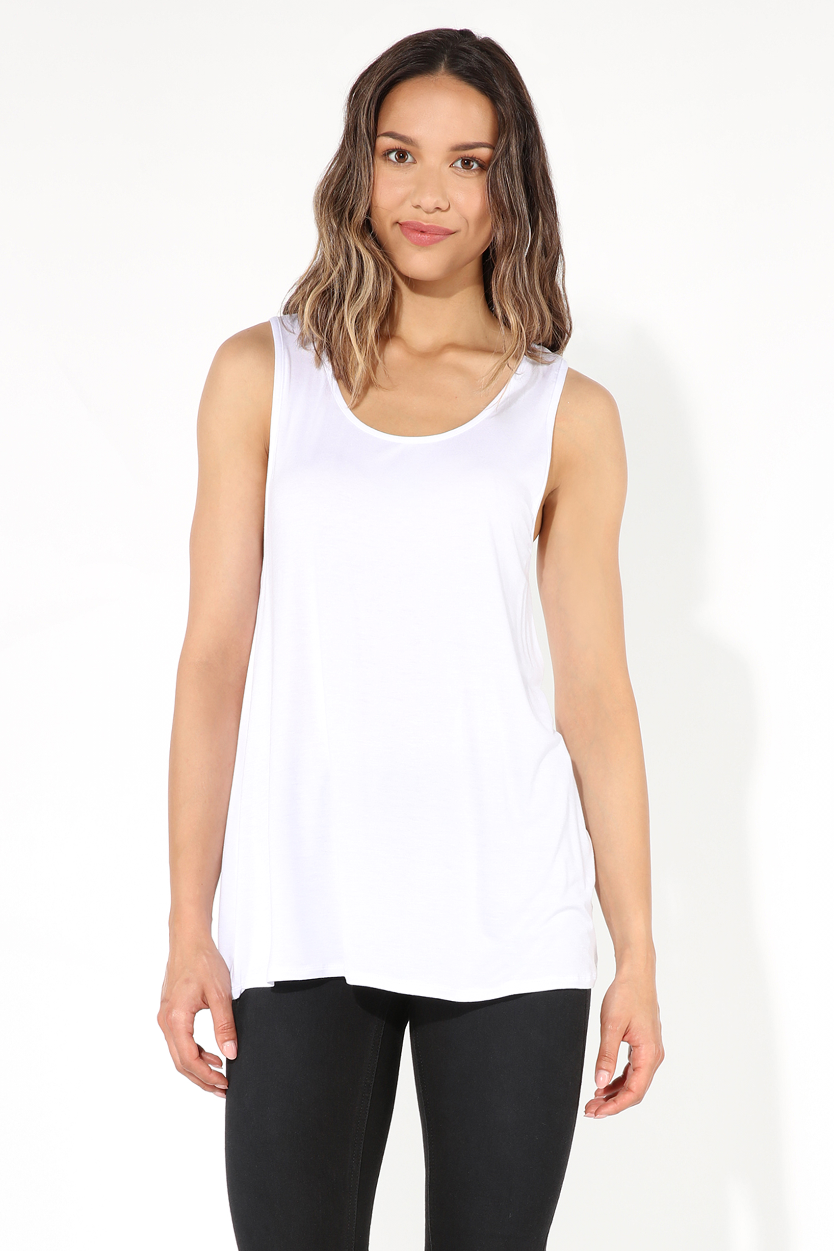 Viscose V-Neck Sleeveless Top