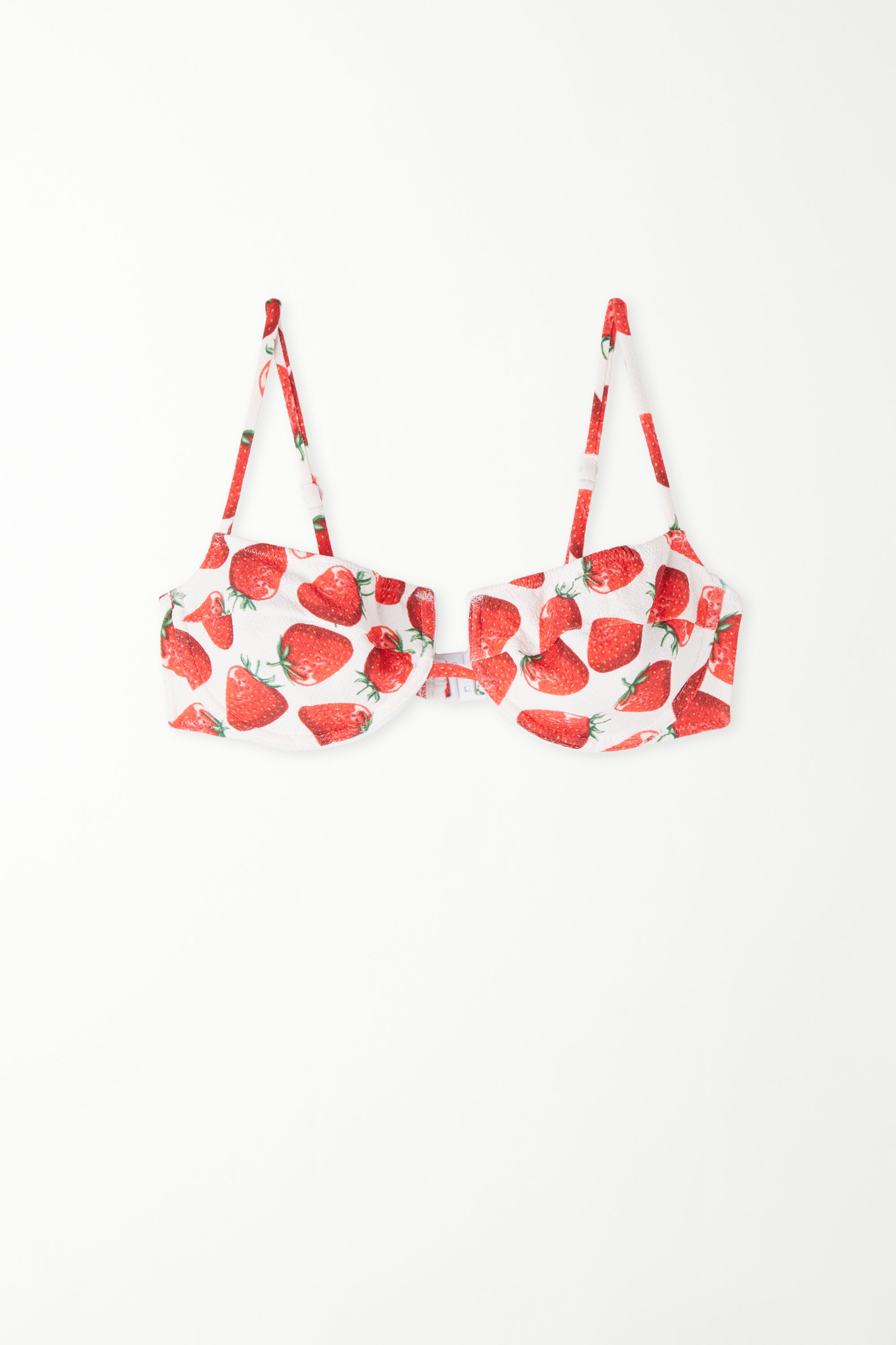 Pretty Strawberry Low-Neck Balconette Bikini Top