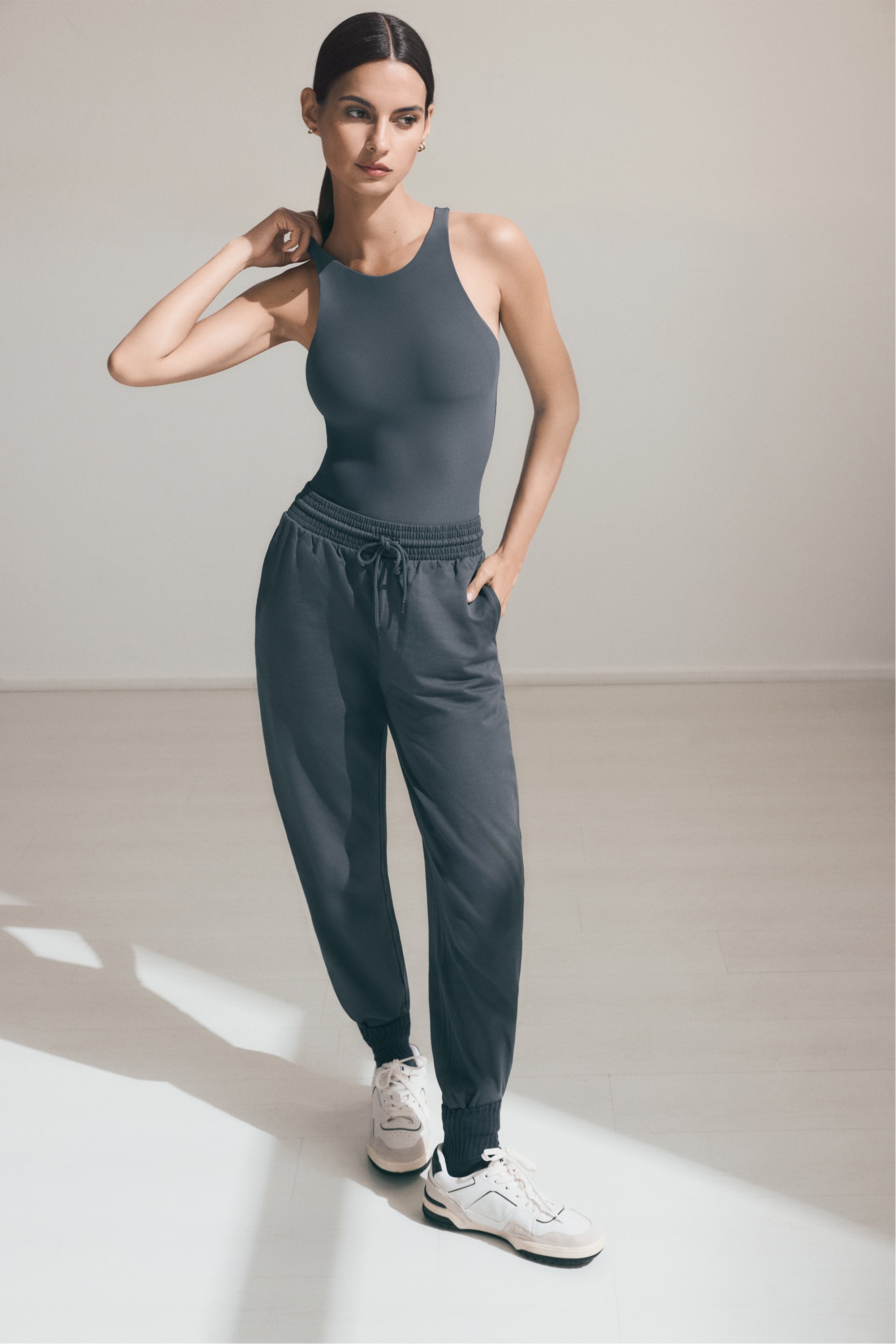 Jogger con Tasche a Filetto e Coulisse