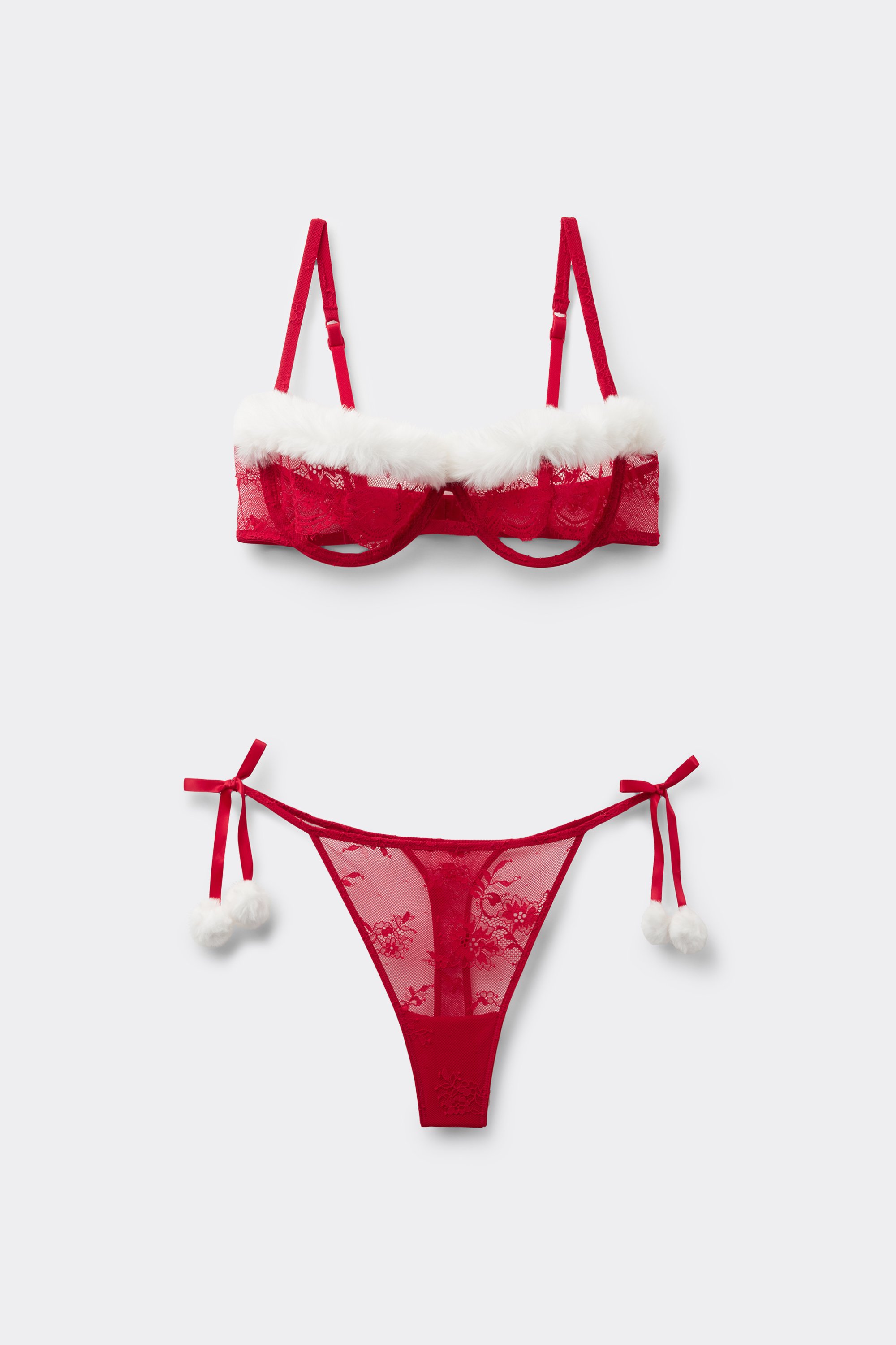 Carioca Bra and Pompom G-String Set