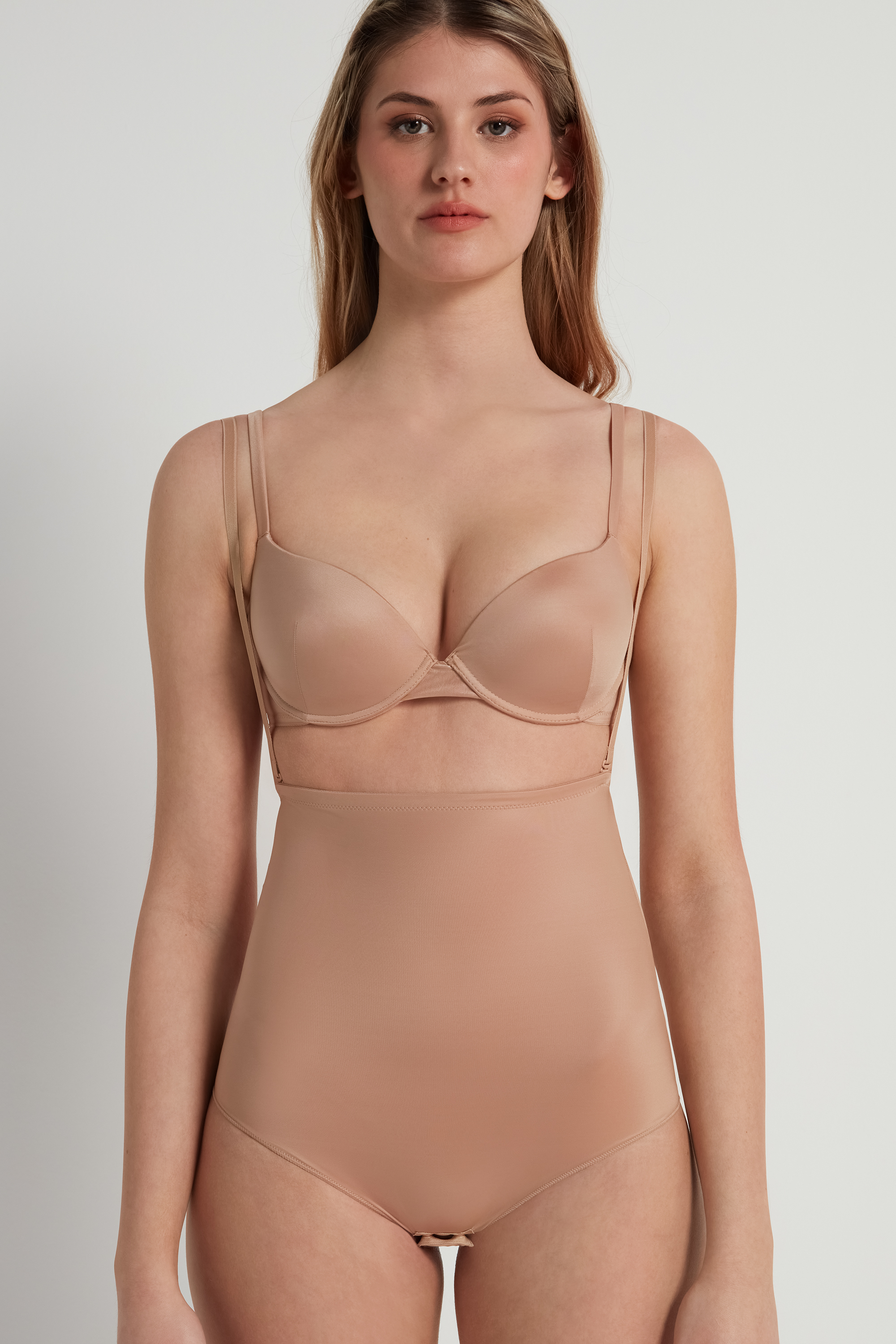 Ultralight Shaping High-Waist Briefs with Shoulder Straps 