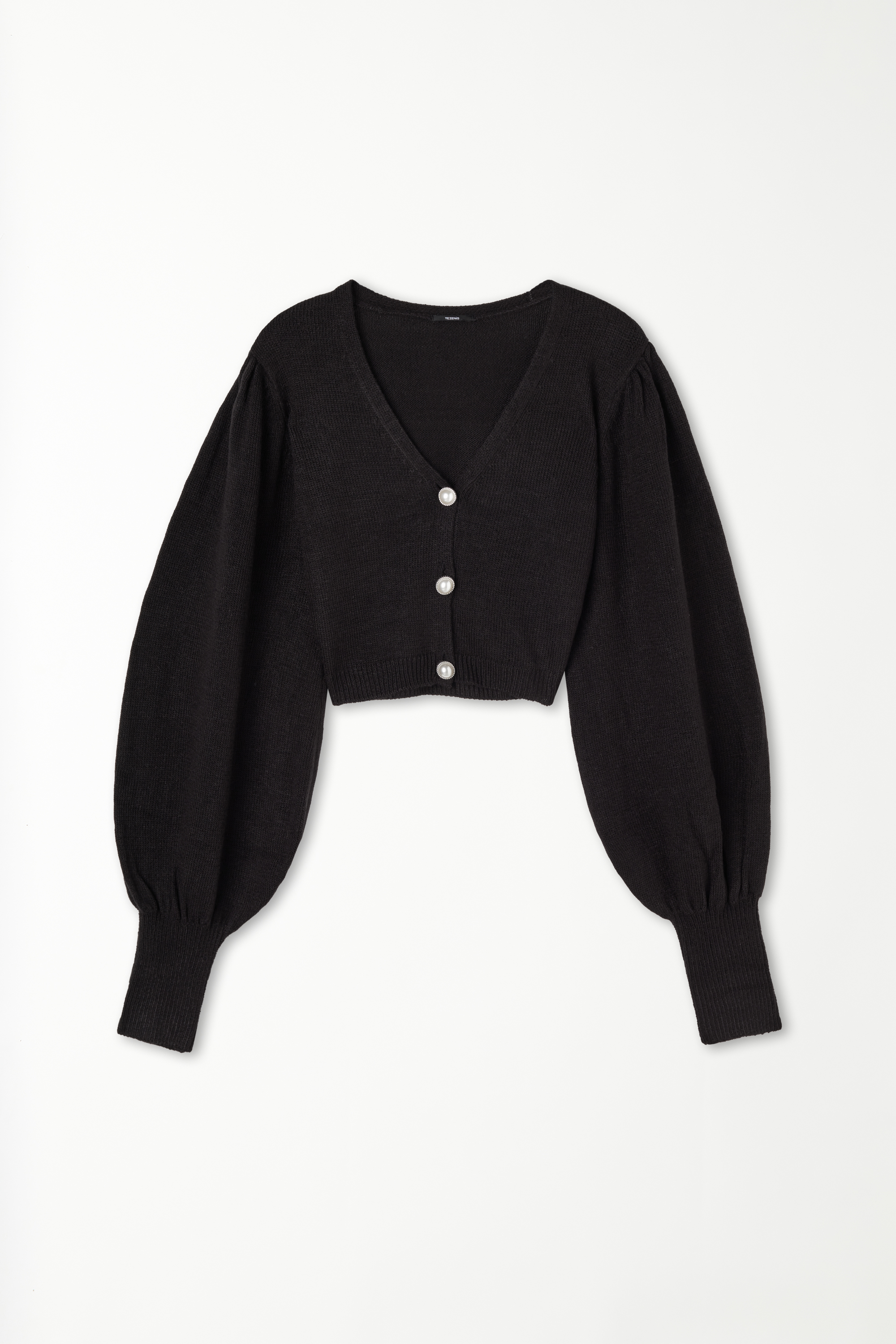 Long-Sleeved Button-Down Fully-Fashioned Cropped Cardigan