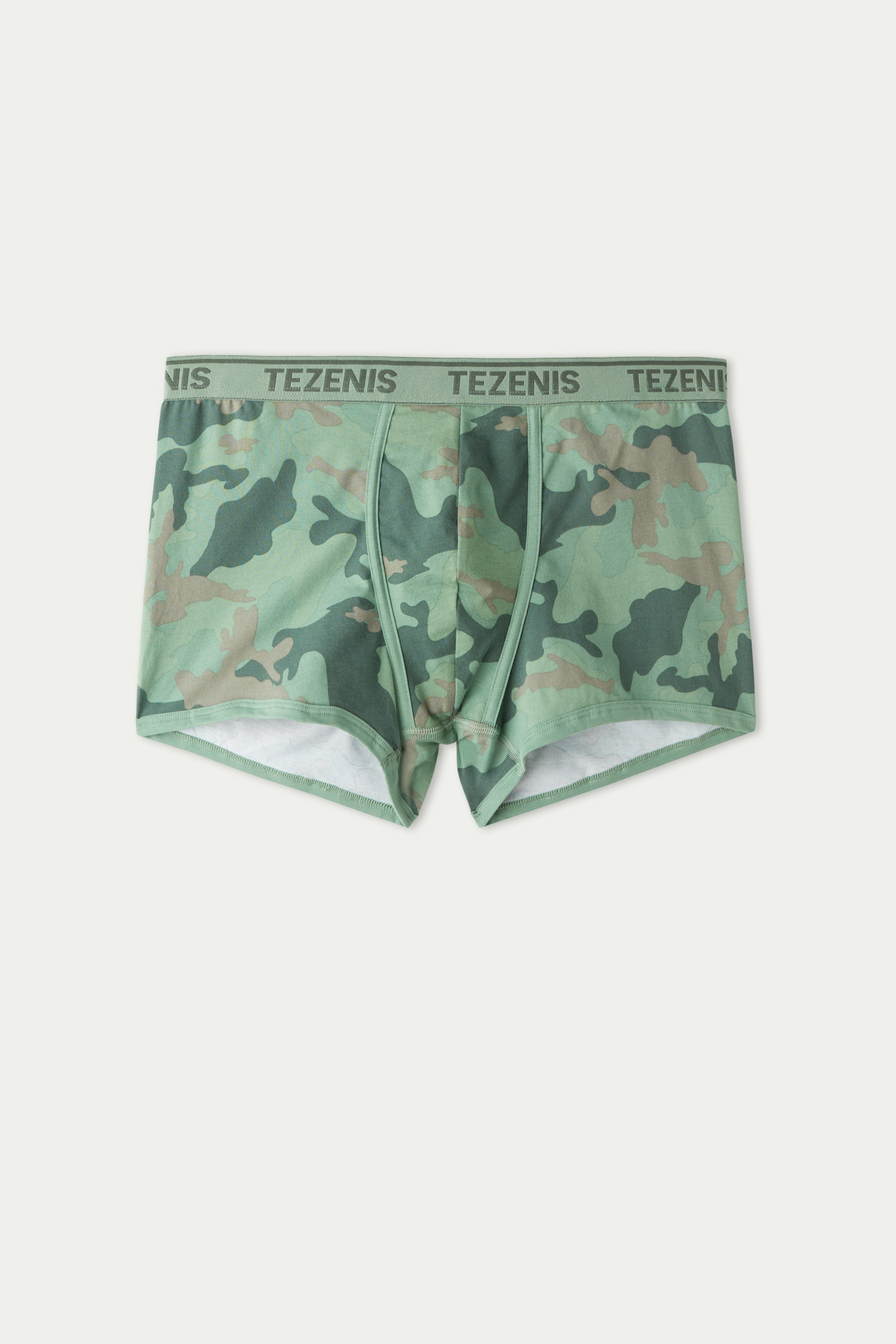 Printed Cotton Boxers with Contrasting Trim and Logo