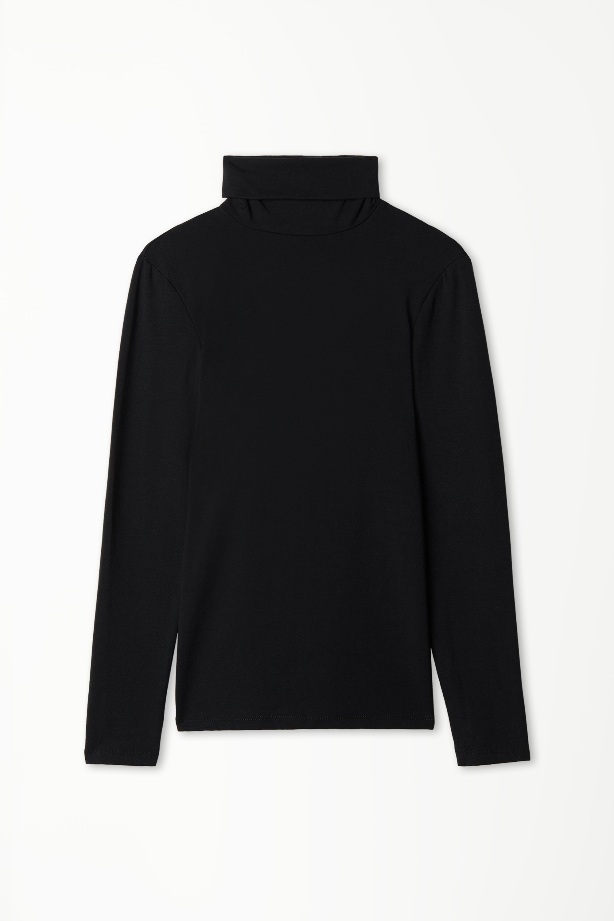 Cotton and Thermal Modal Polo Neck Top