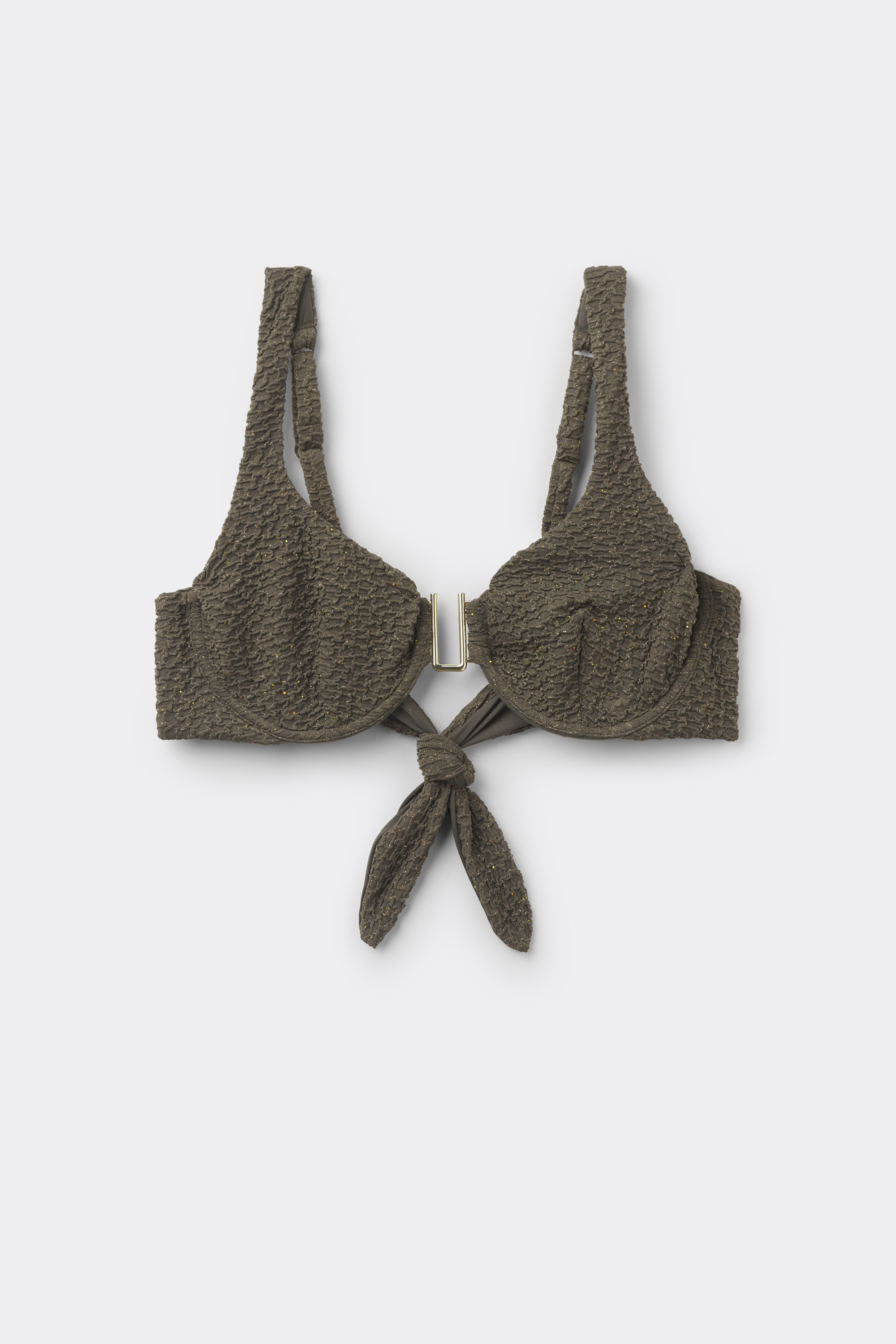 Balconette-Bikinioberteil Crinkle Dune