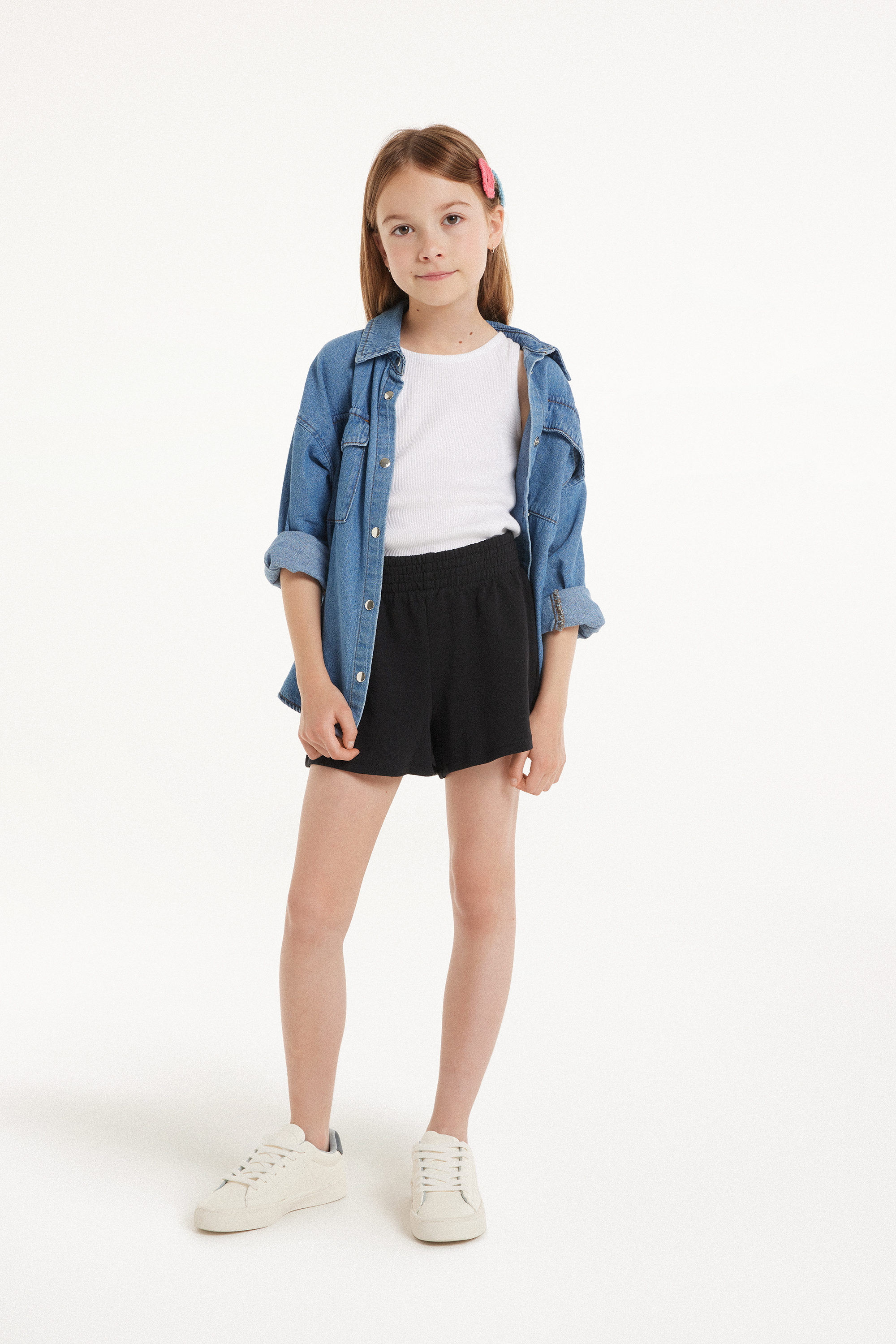 Girls’ Basic Cotton Fleece Shorts
