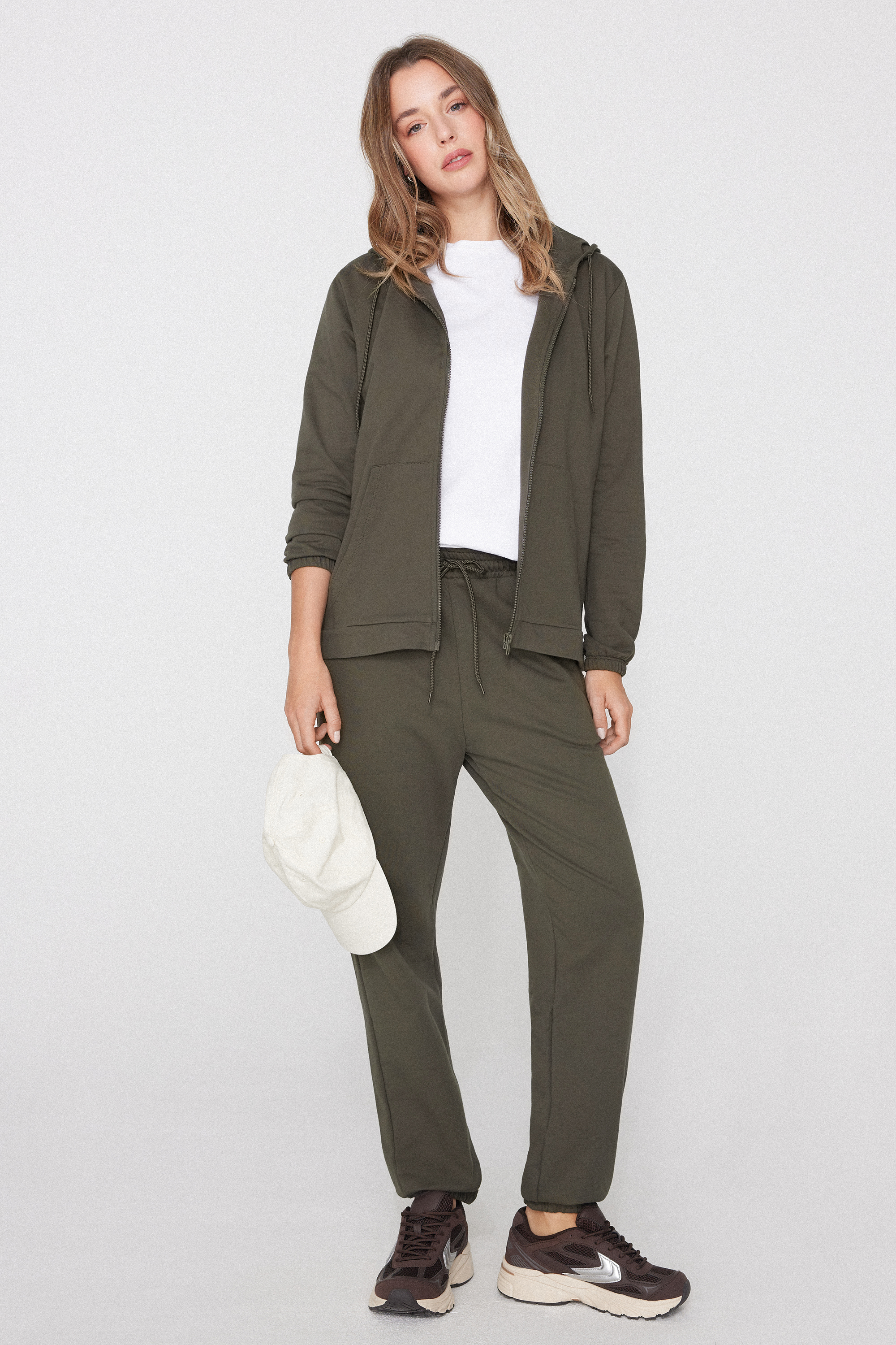 Jogger con Tasche a Filetto e Coulisse