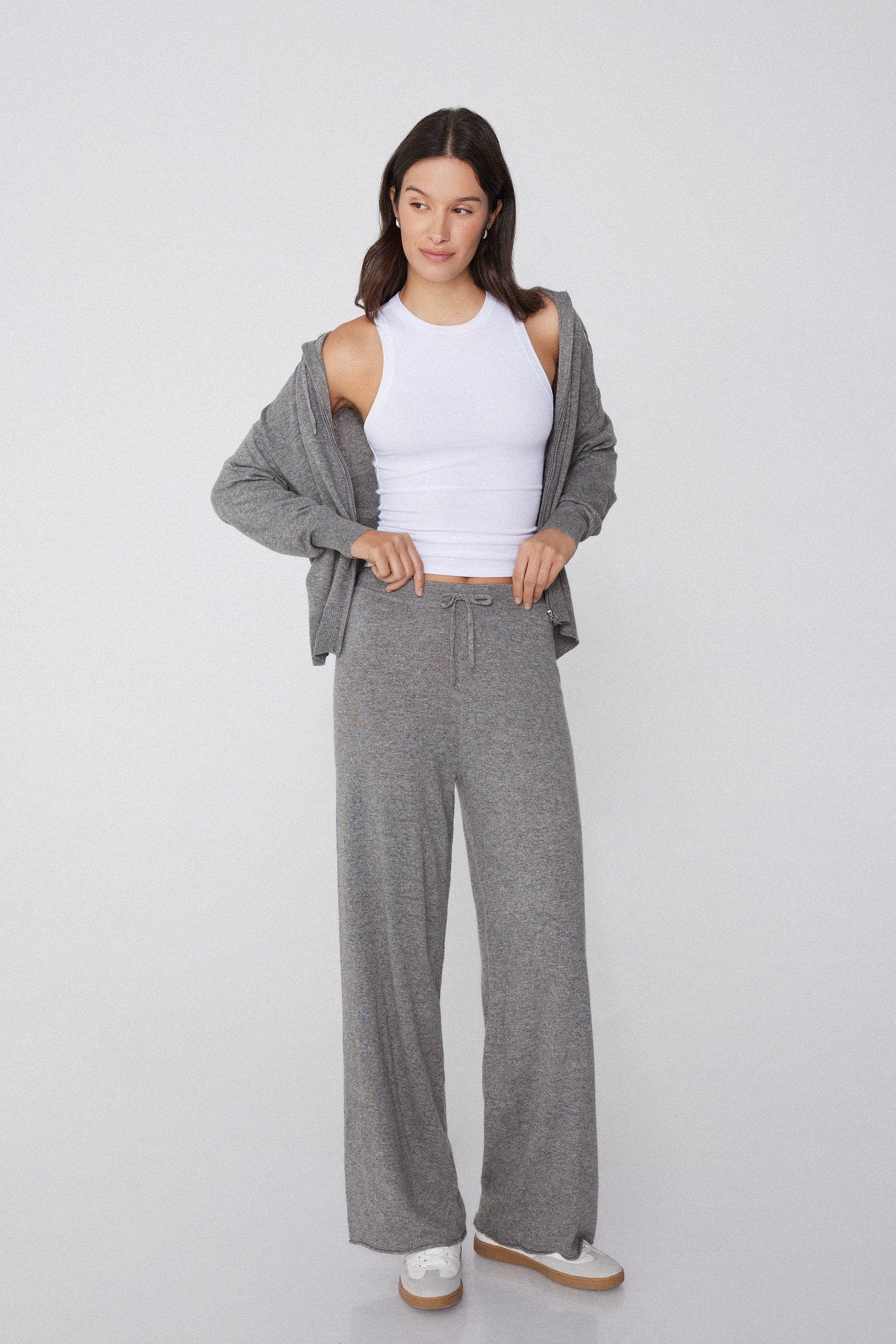 Full Length Heavyweight Wool Blend Palazzo Pants