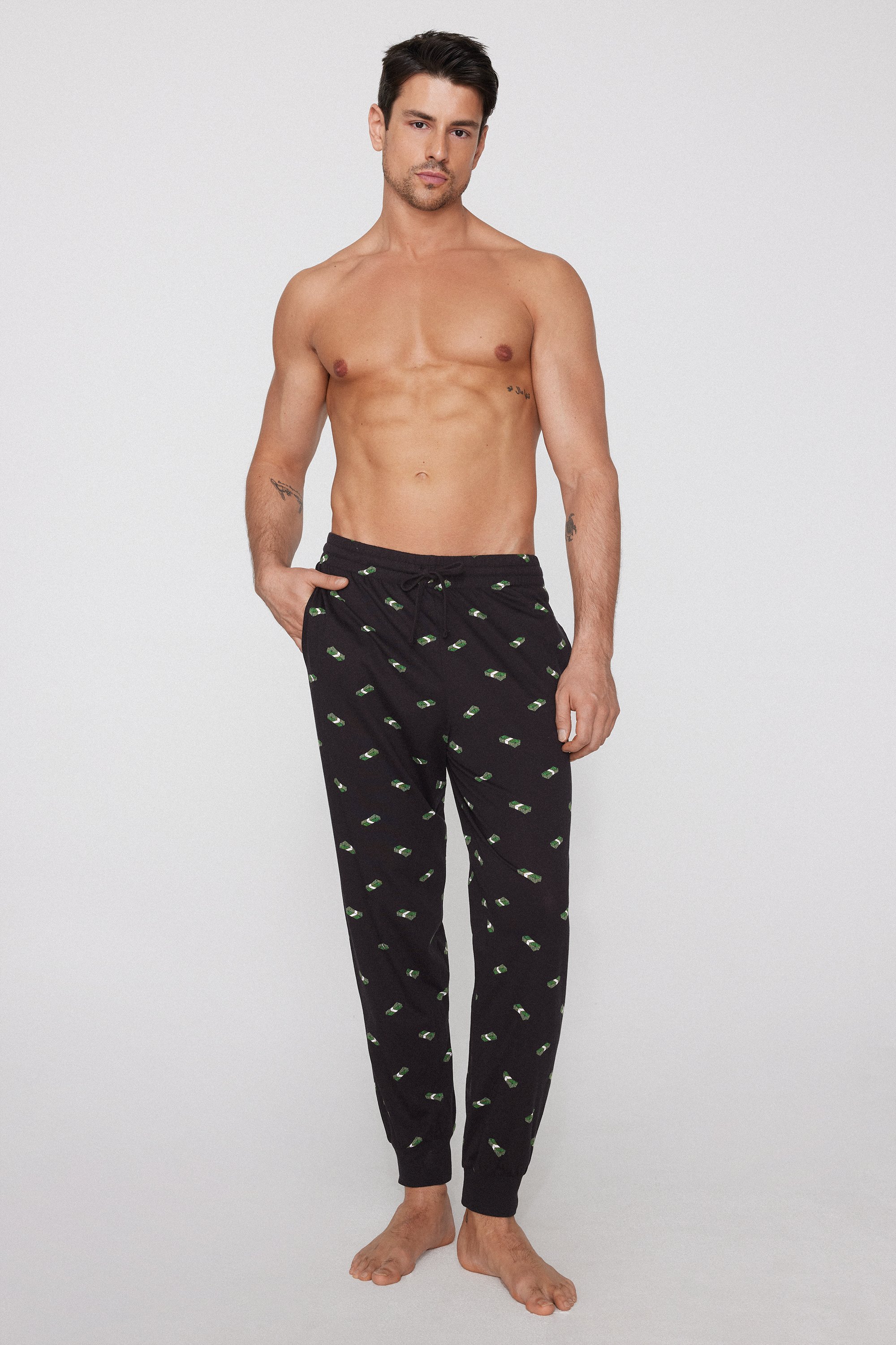 Long Cuffed Cotton Trousers