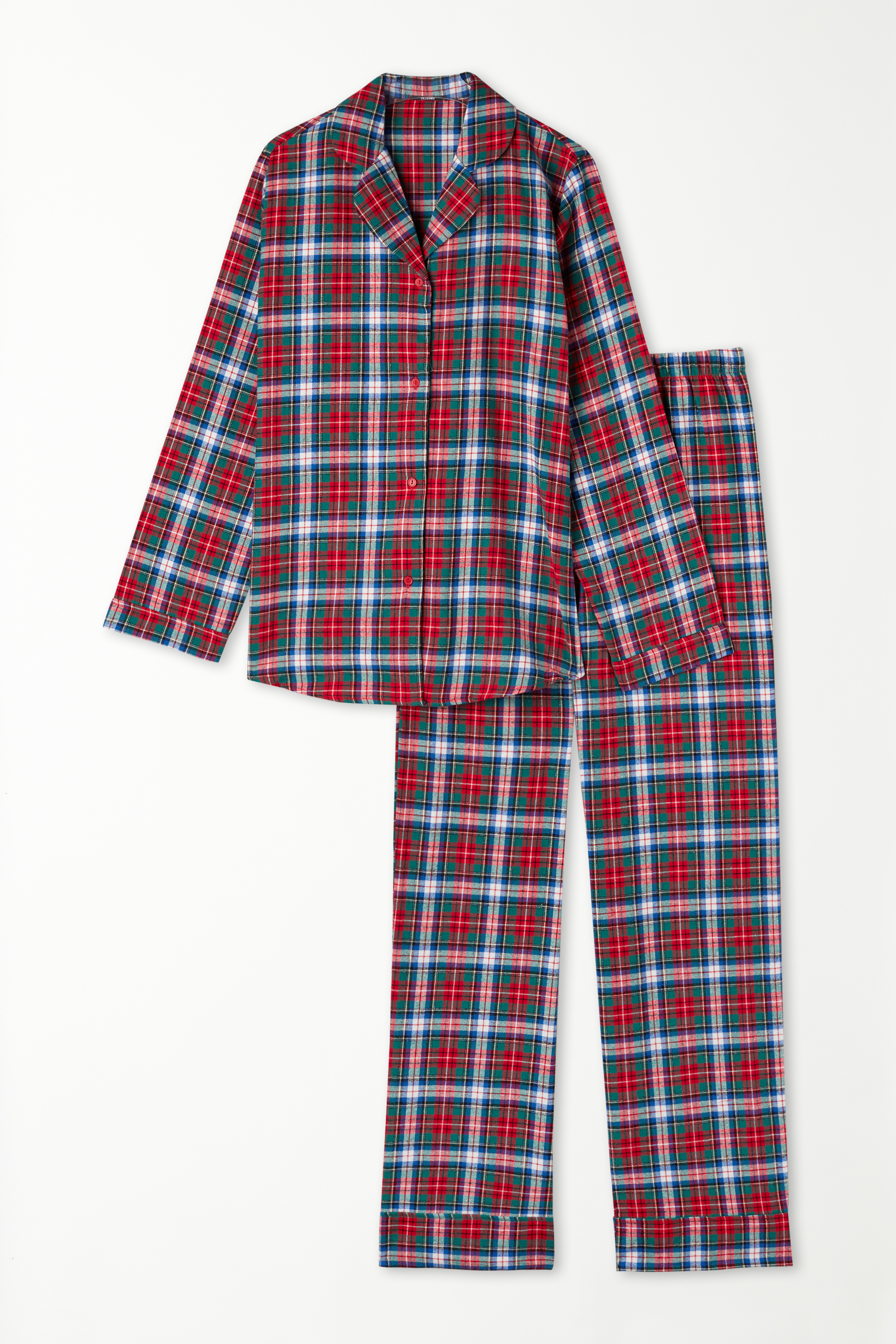 Long Button-Front Flannel Pyjamas