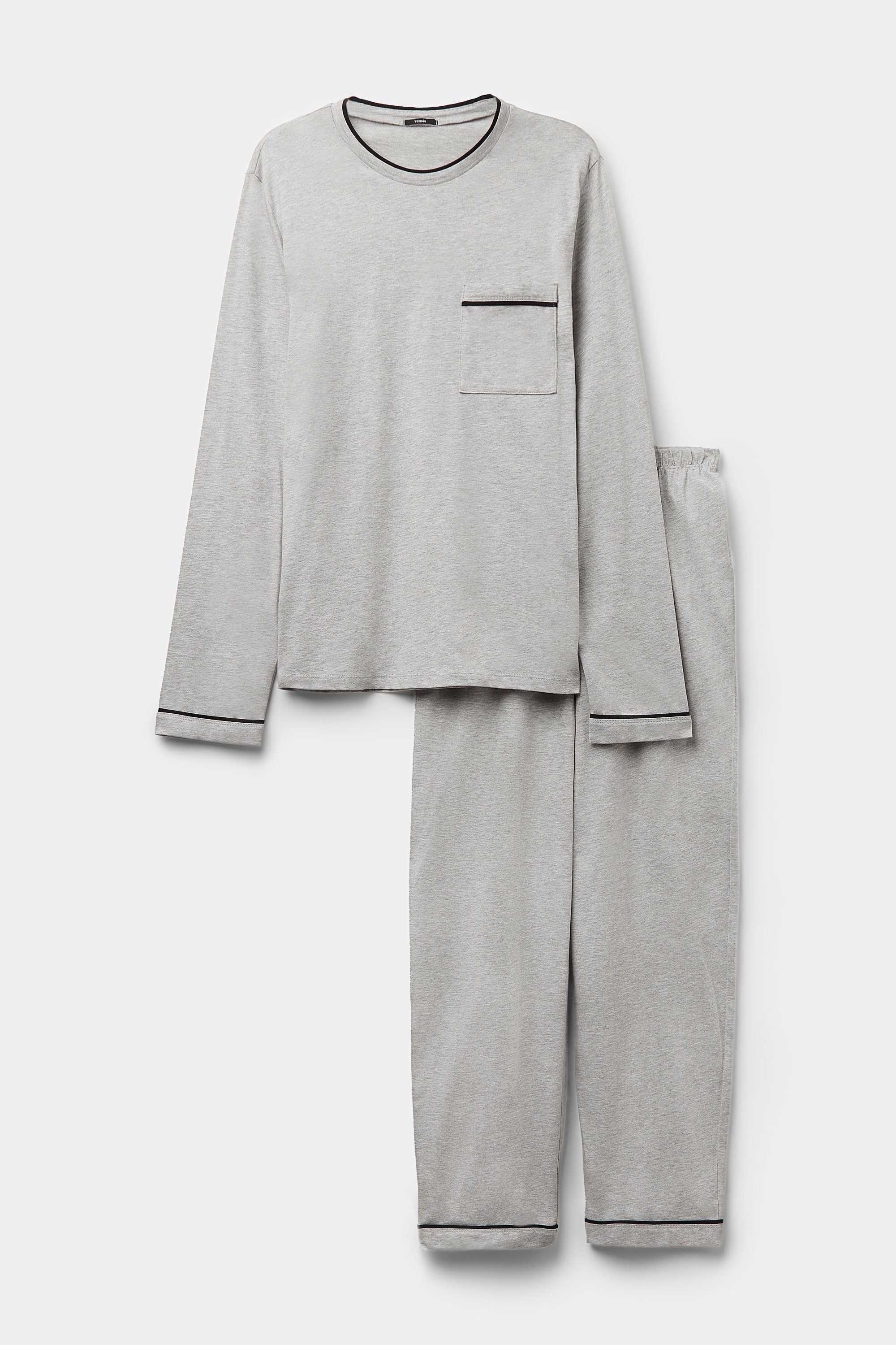 Men’s Long Piping Cotton Pyjamas