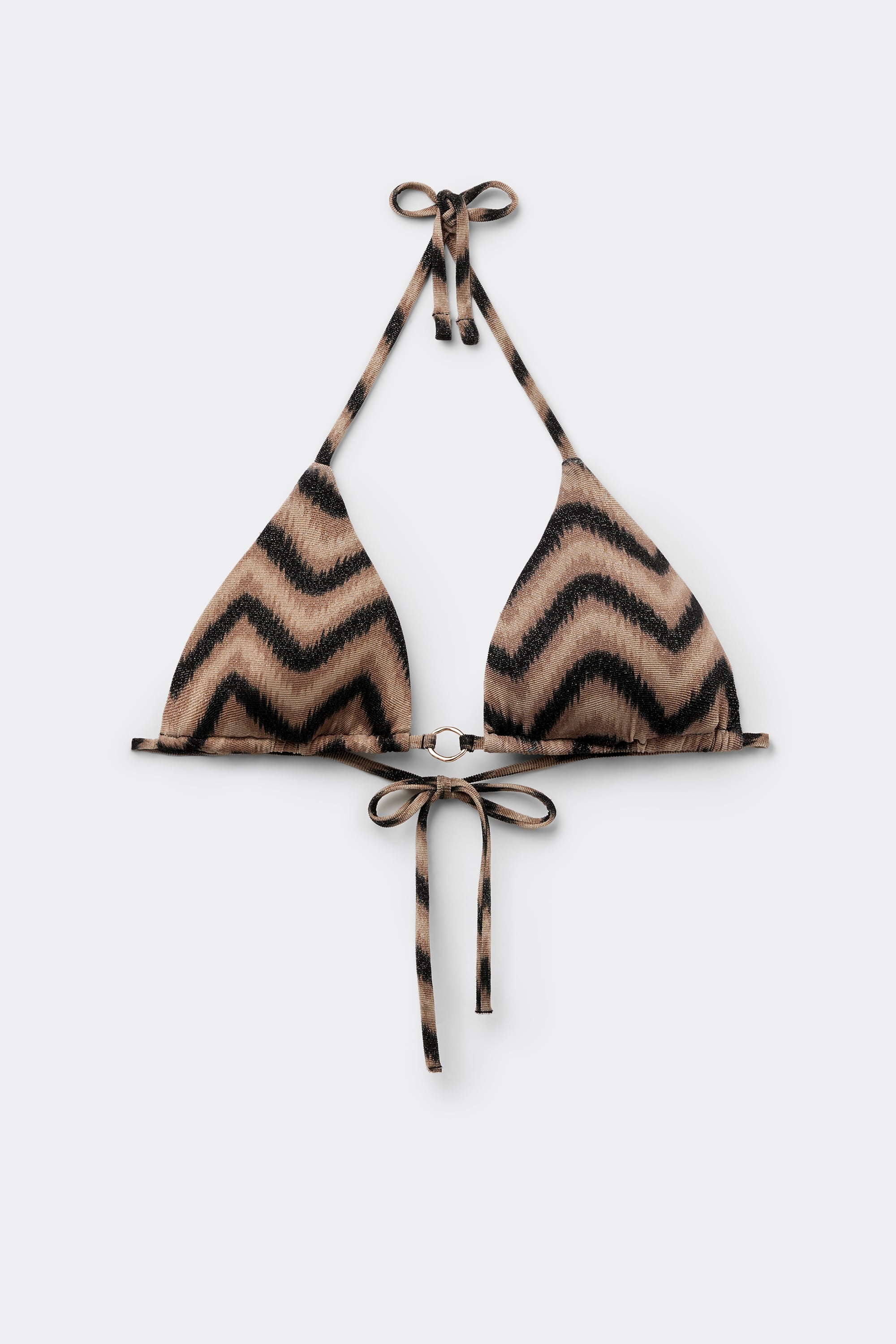 Top Bikini Tri&aacute;ngulo con Relleno Extra&iacute;ble Chevron Shine