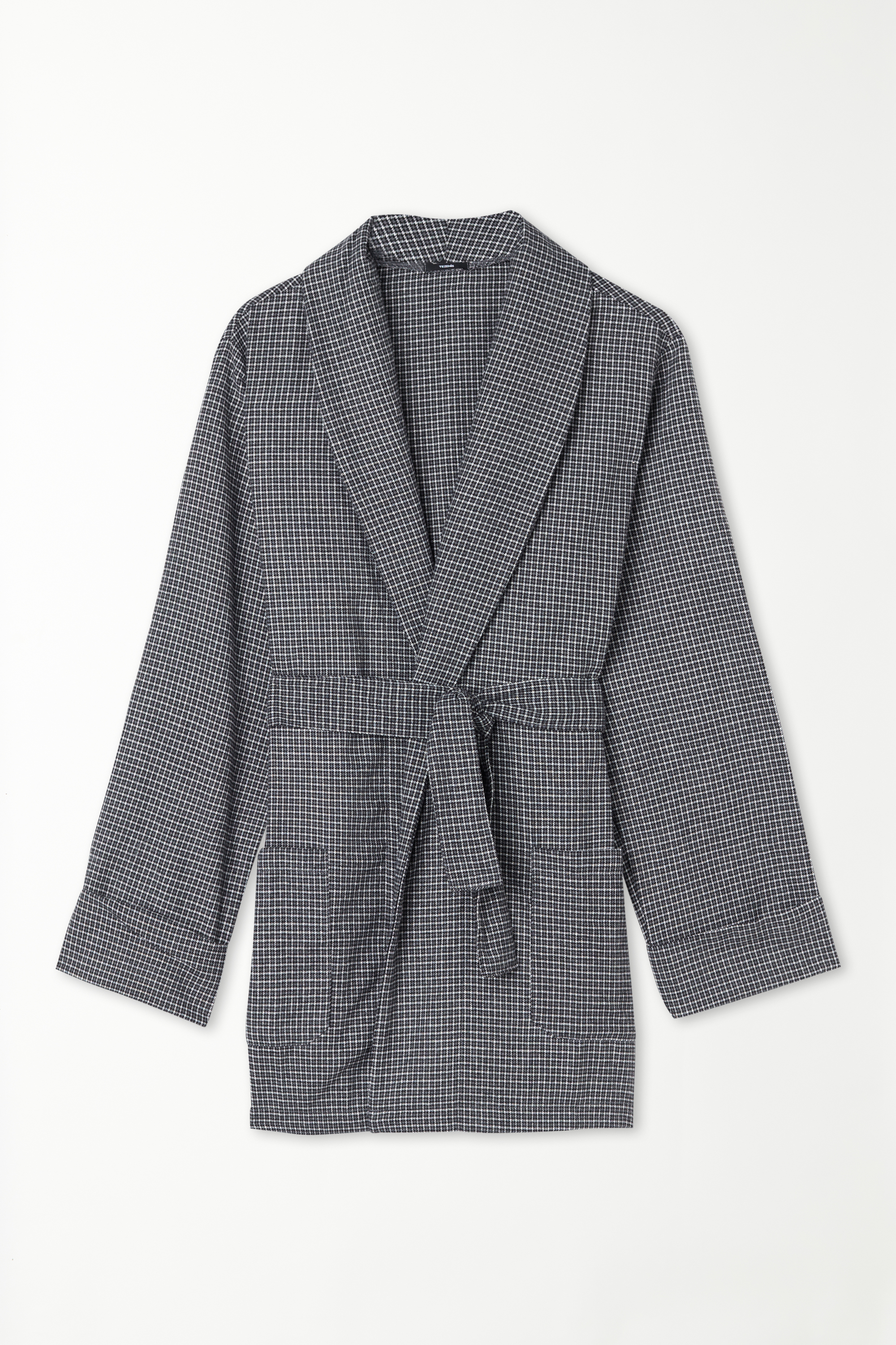 Robe de Chambre Courte pour Homme en Flanelle à Carreaux