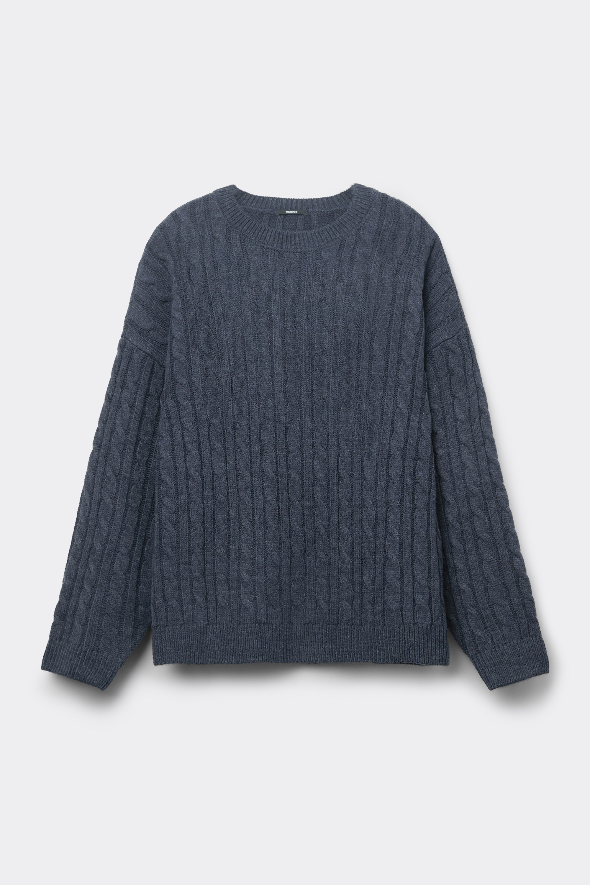 TOP LONG SLEEVE ROUND NECK FULLY-FASHIONED BRAIDS