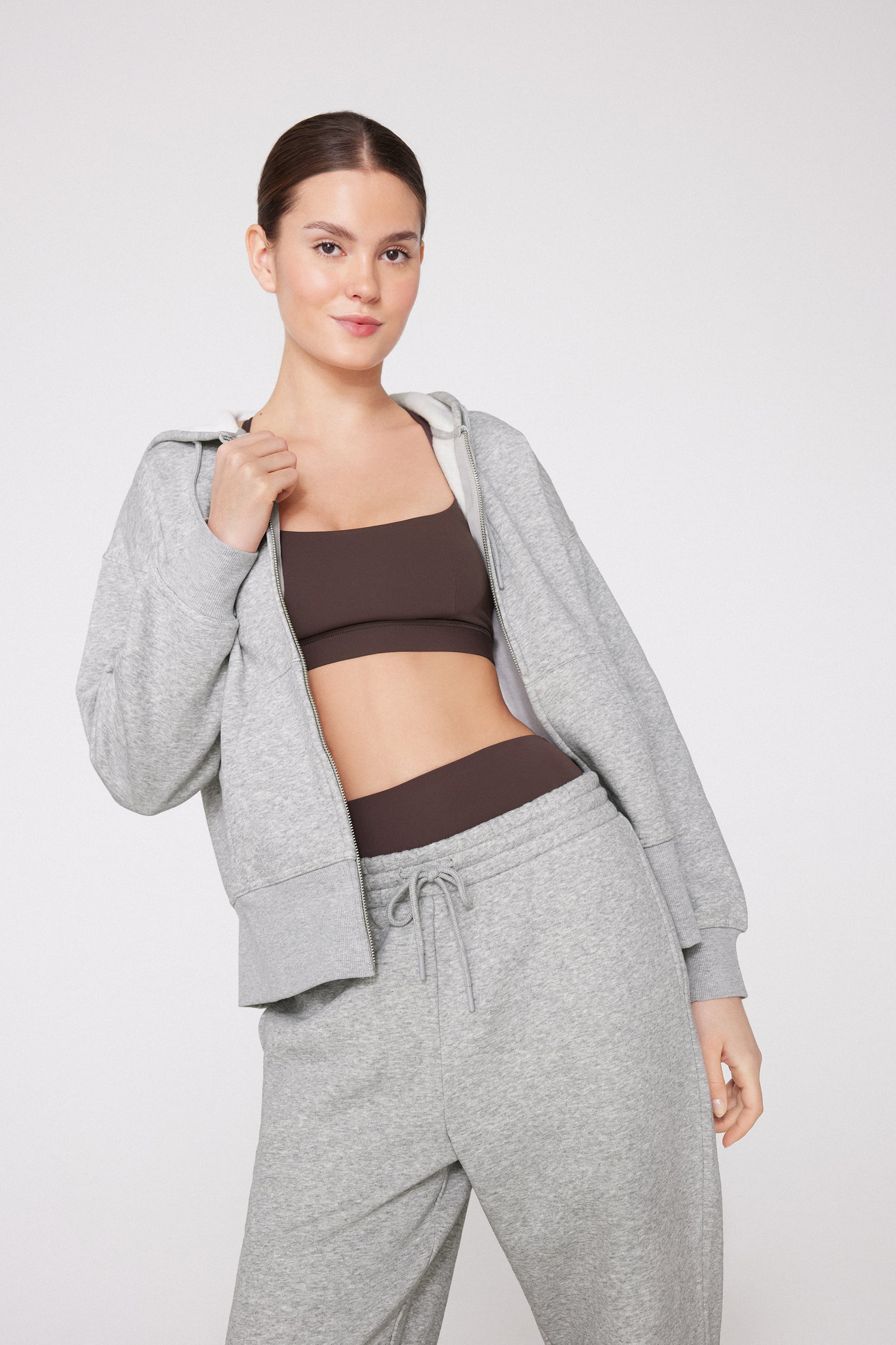Thick Brushed Fleece Zip-Up Hoodie