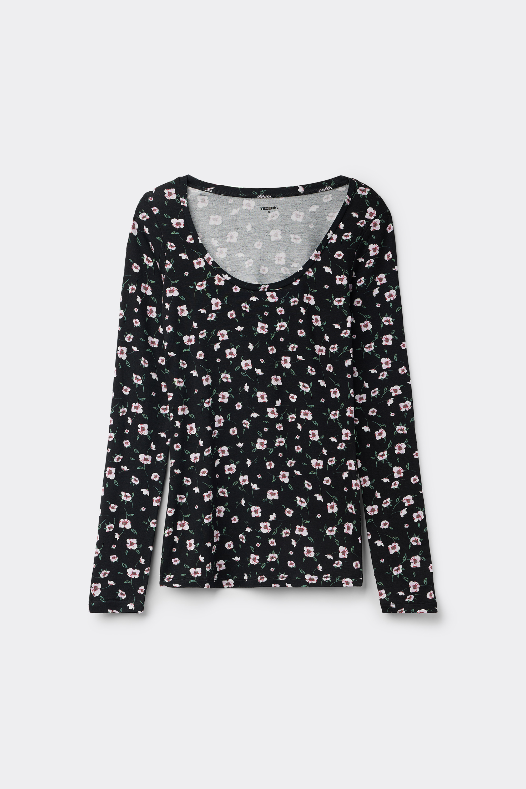 Maglia Manica Lunga Scollo Ampio Viscosa Stampata