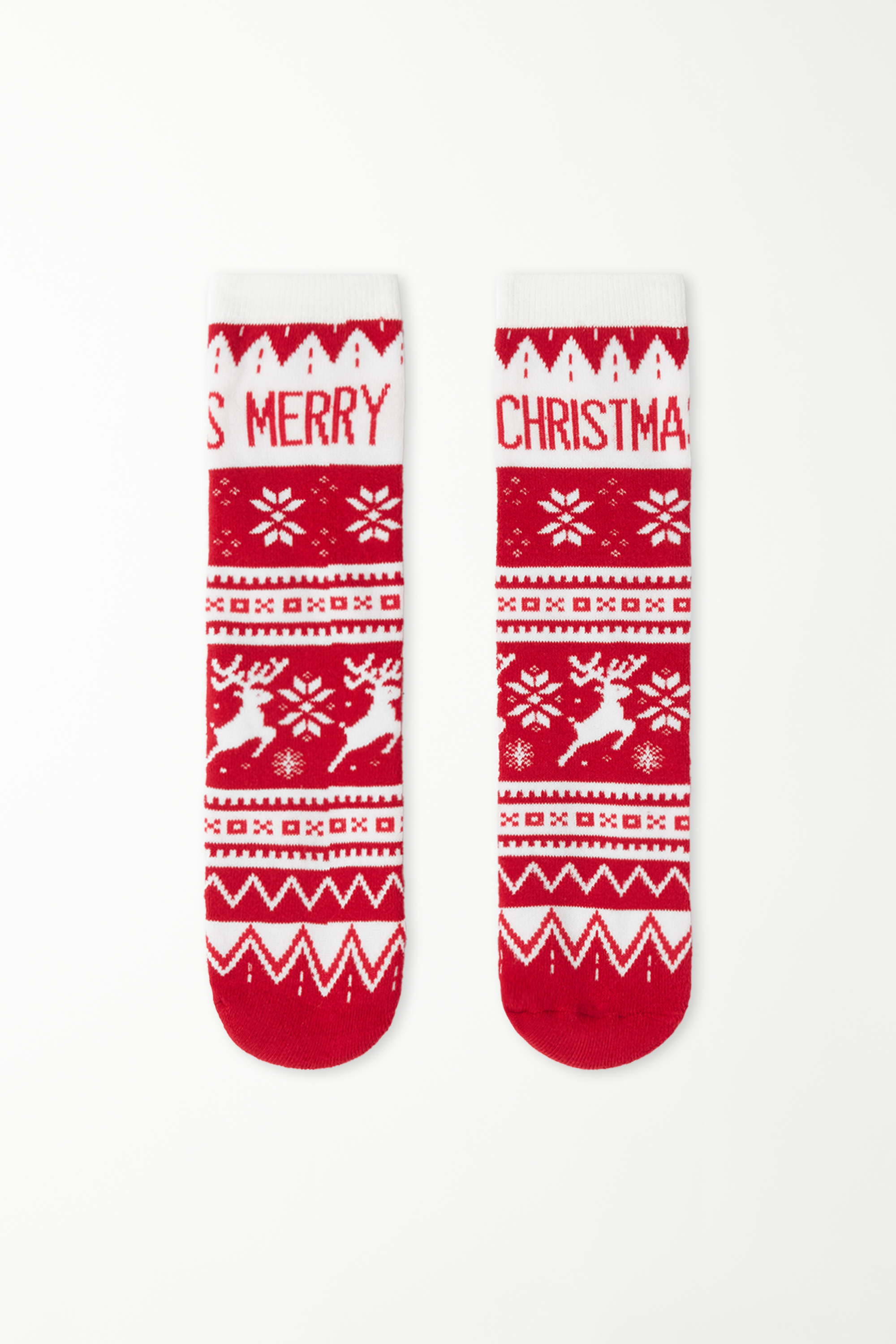 Lange, schwere Unisex-Socken mit weihnachtlichem Print für Kinder