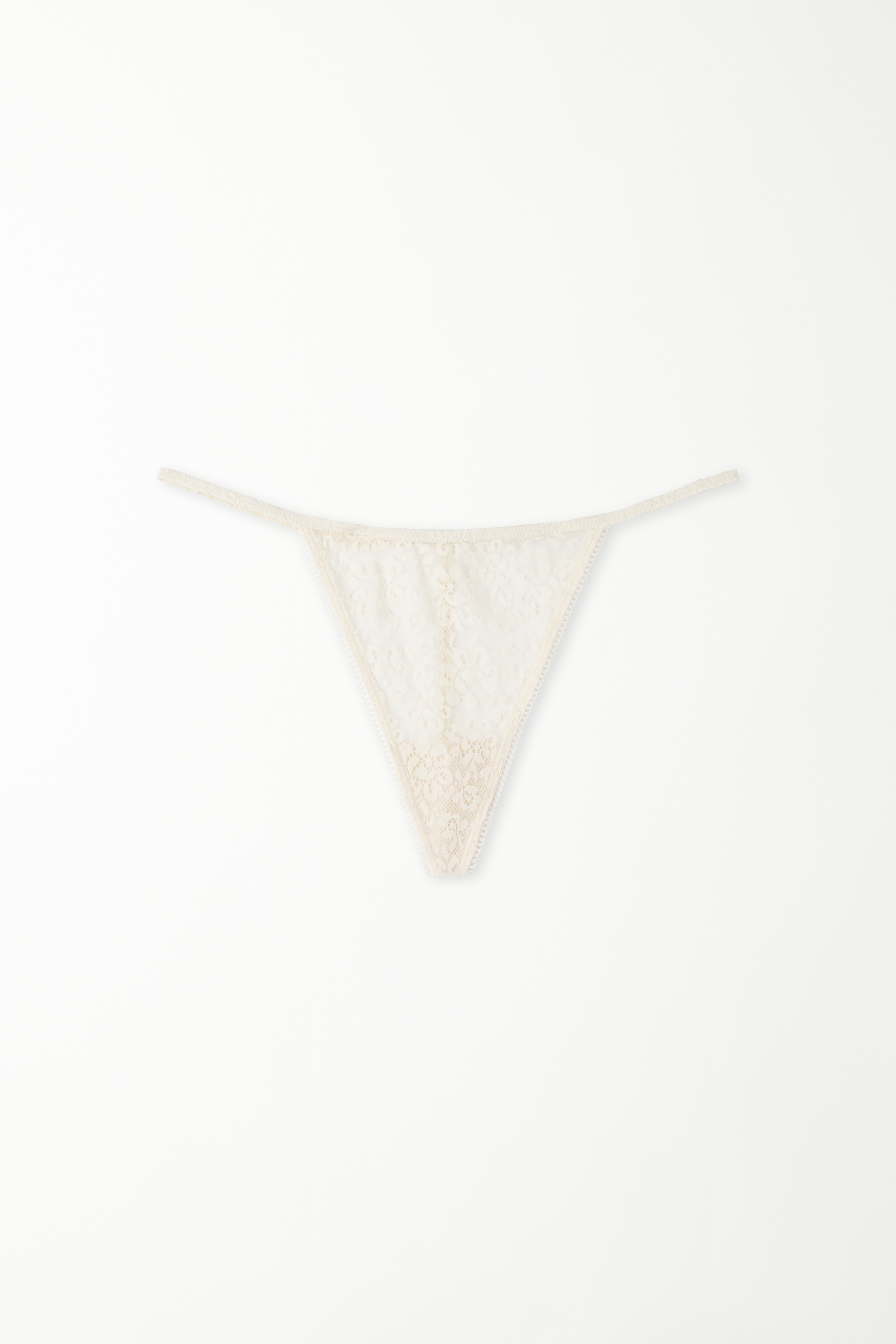 G-String with Thin Tanga-Style Panel in Recycled Lace