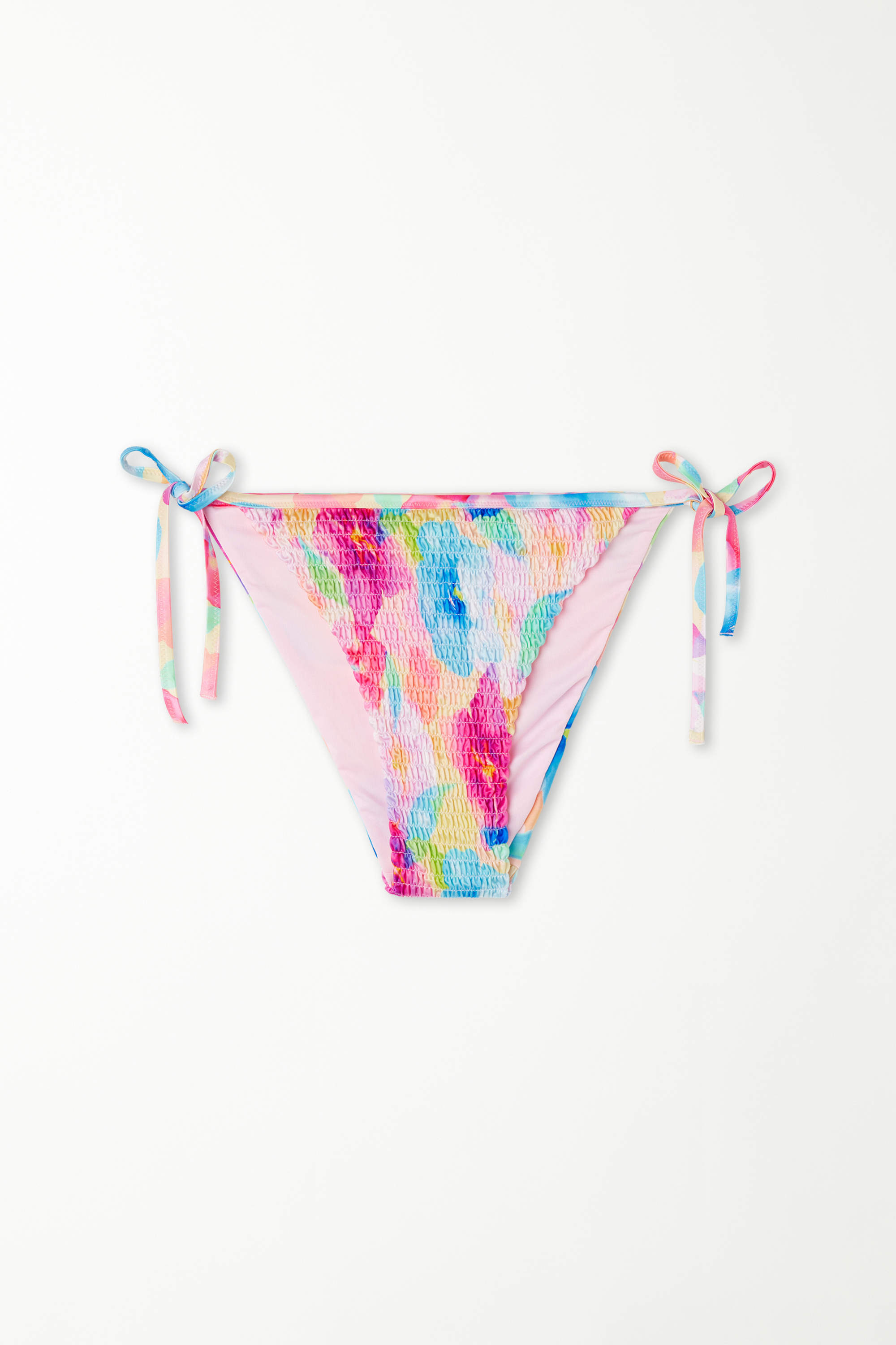 Smock Flowers Bikini Bottoms with Ties