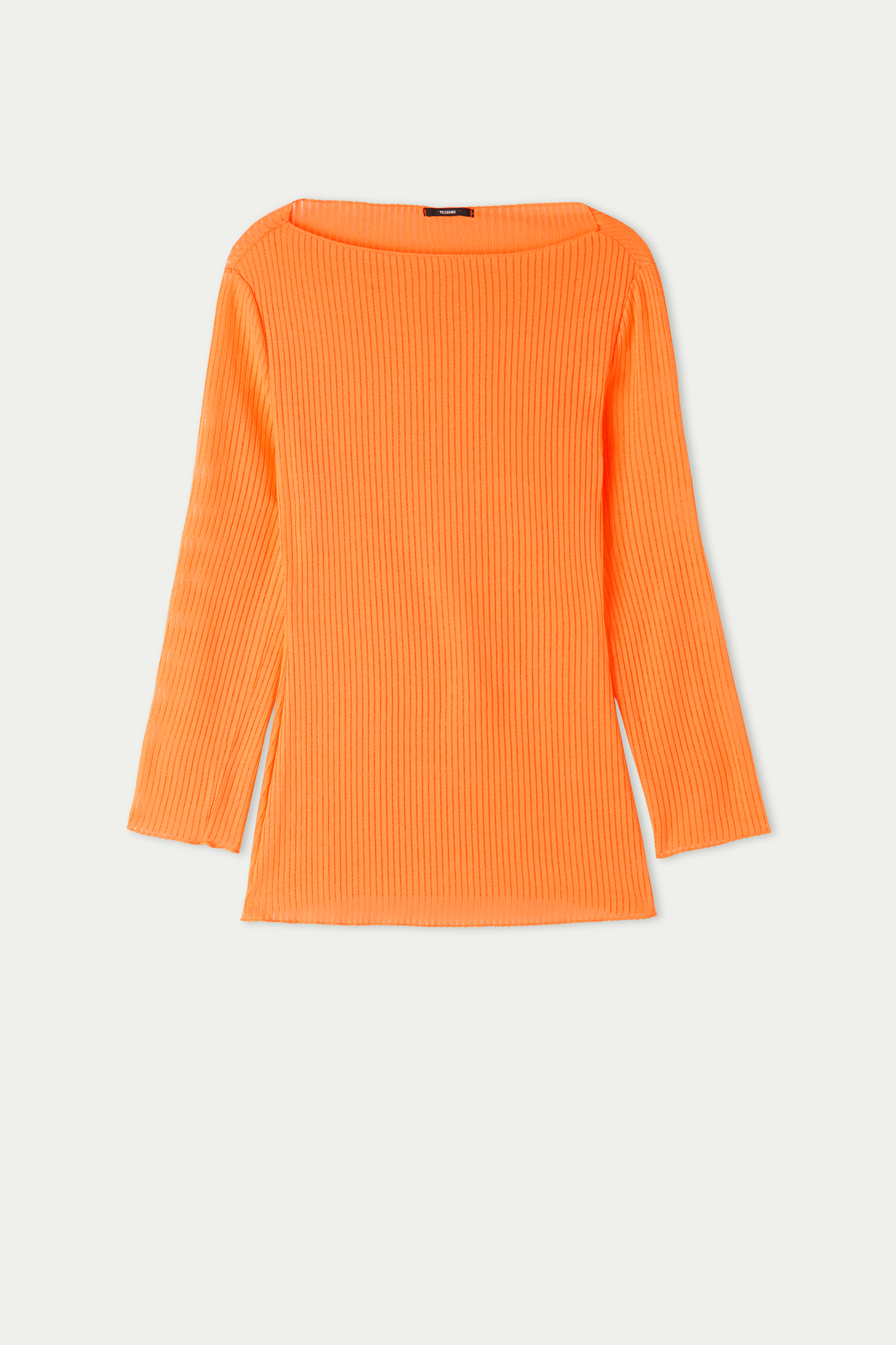 Camiseta de Manga 3/4 con Escote Barco de Canalé Ultralight Rib