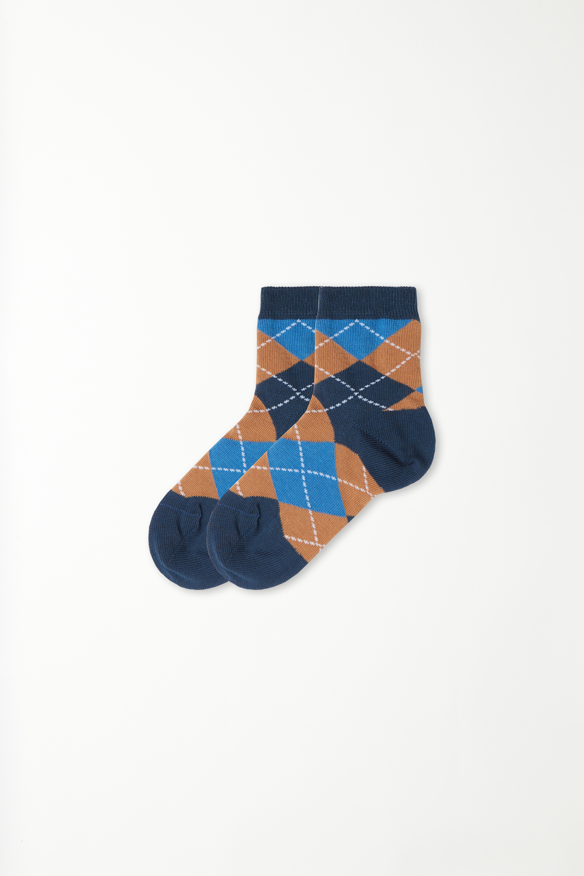 Boys’ Short Patterned Cotton Socks