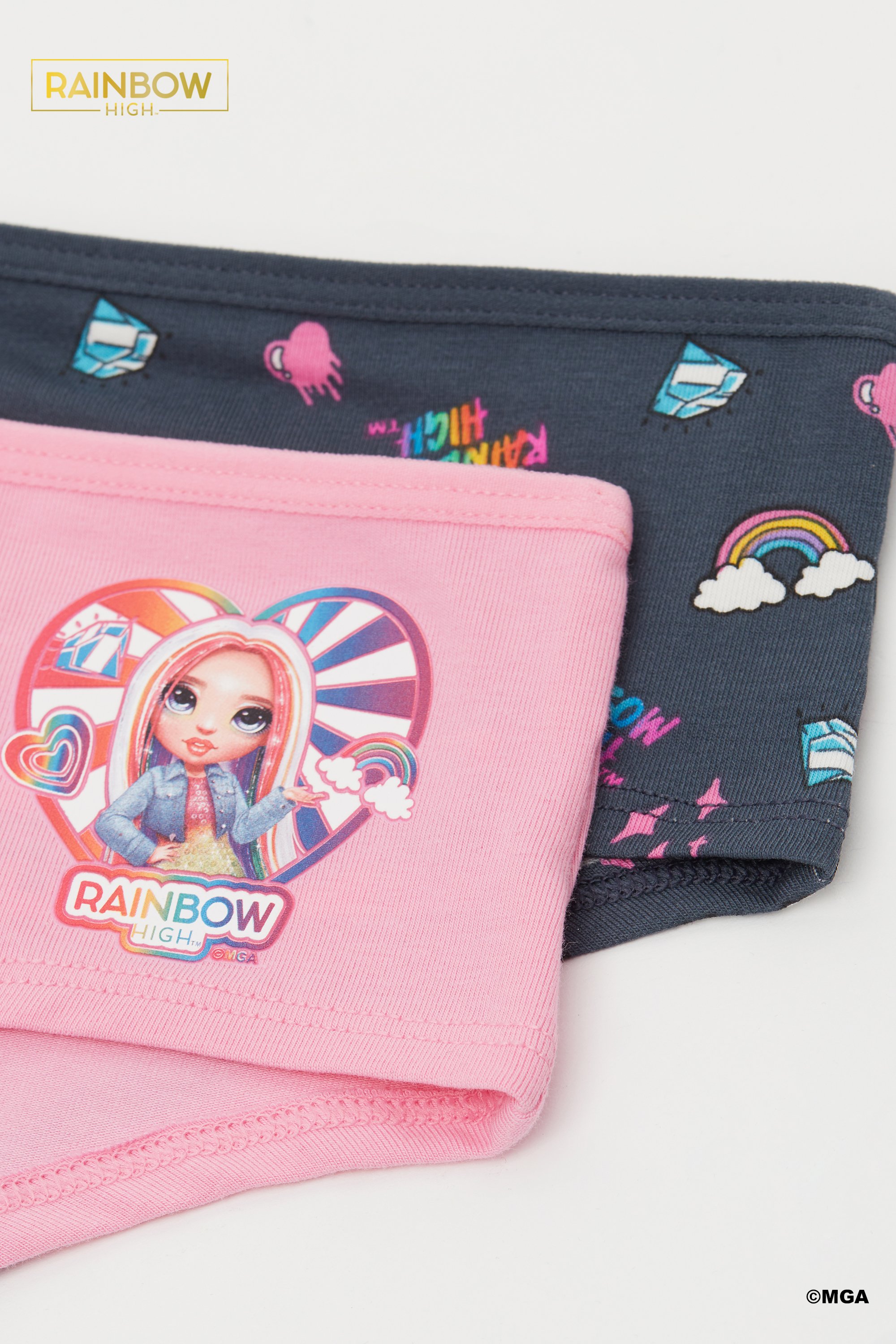 2 Paia Culotte Bimba Cotone Rainbow High