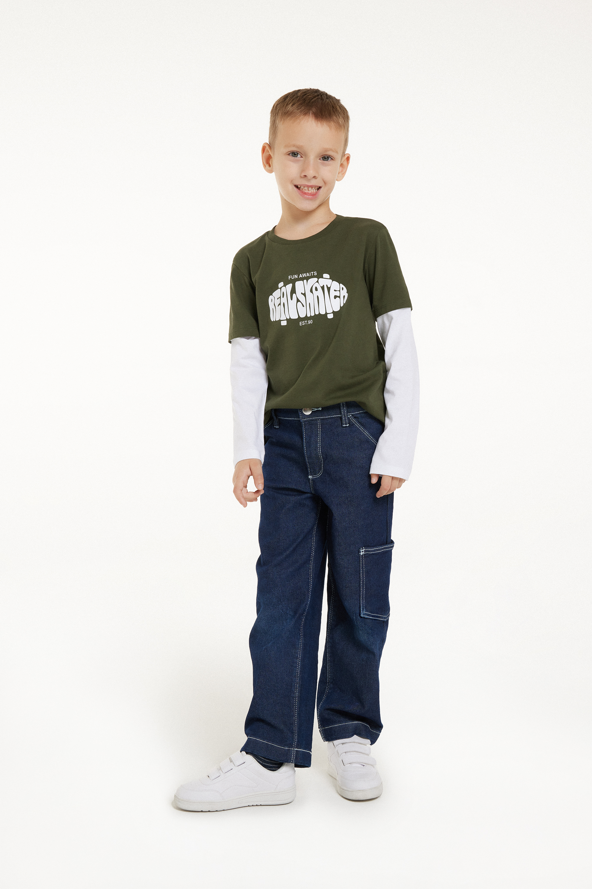 Boys’ Long-Sleeved Two-Tone Top