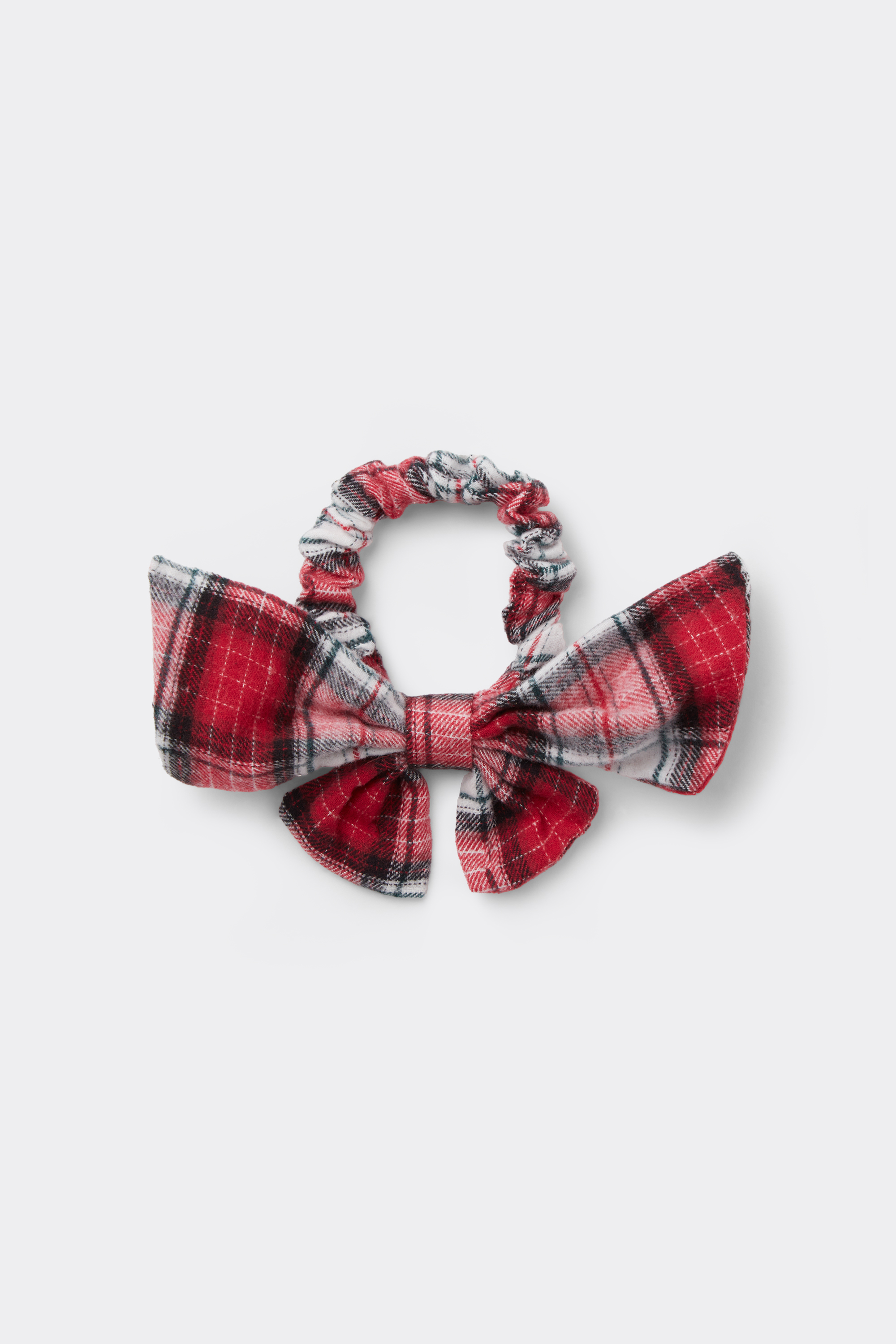 Tartan Flannel Hair Elastic with Bow