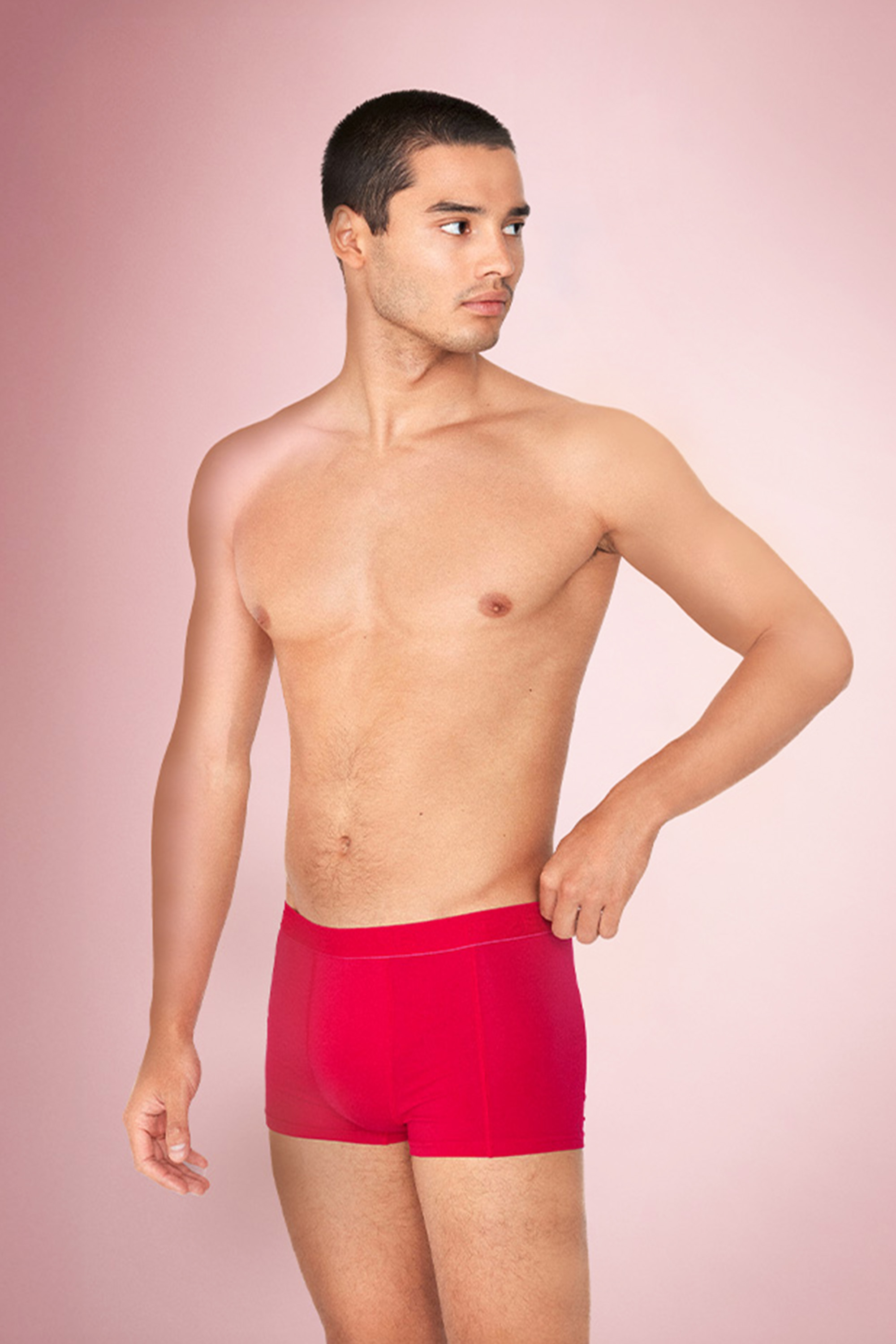 Boxer van Biologisch Katoen met Contrast Stiksels en Logo