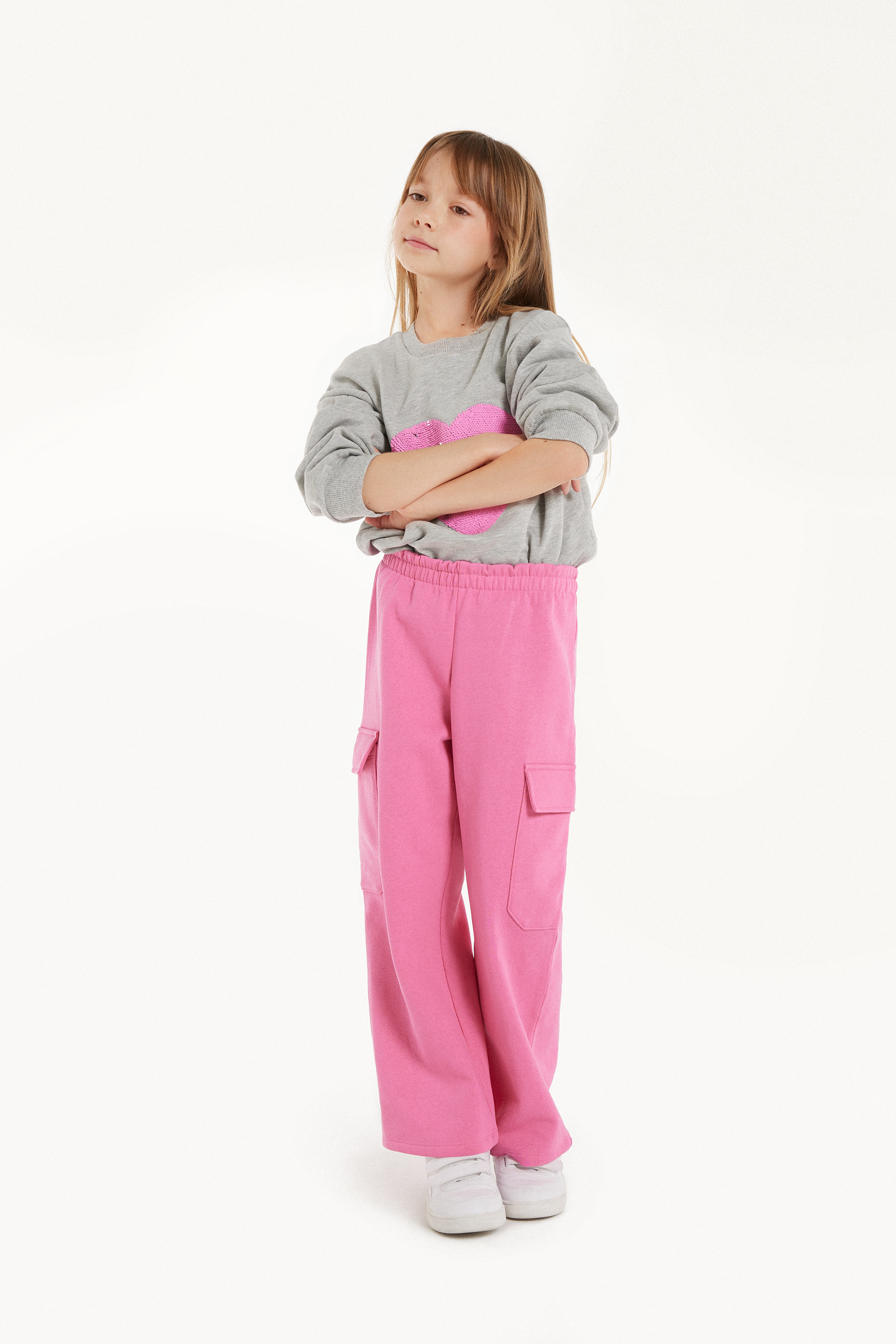 Pantaloni Lunghi in Felpa Bimba Cargo