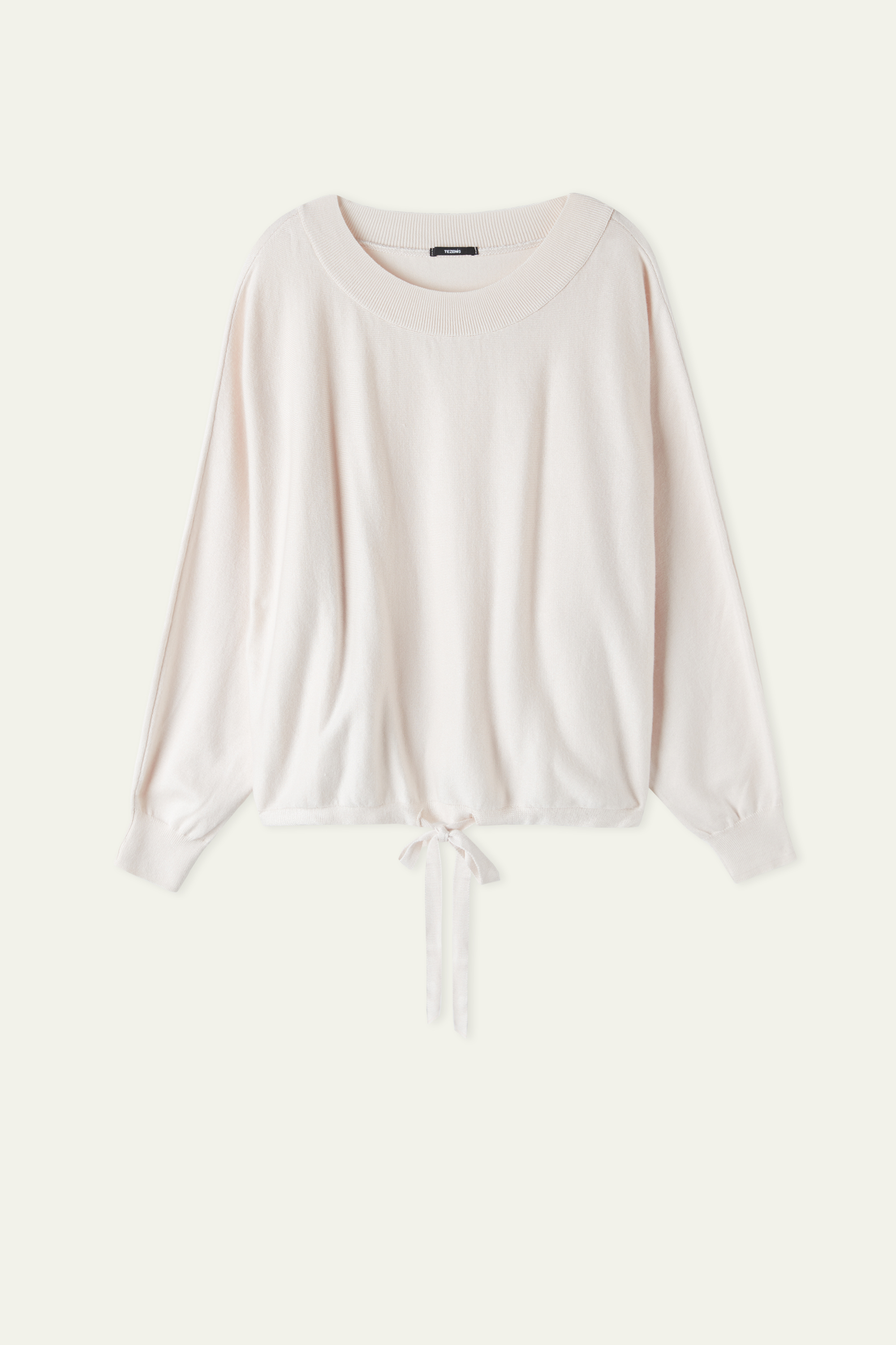 Cropped Batwing Sleeve Jumper with Drawstring