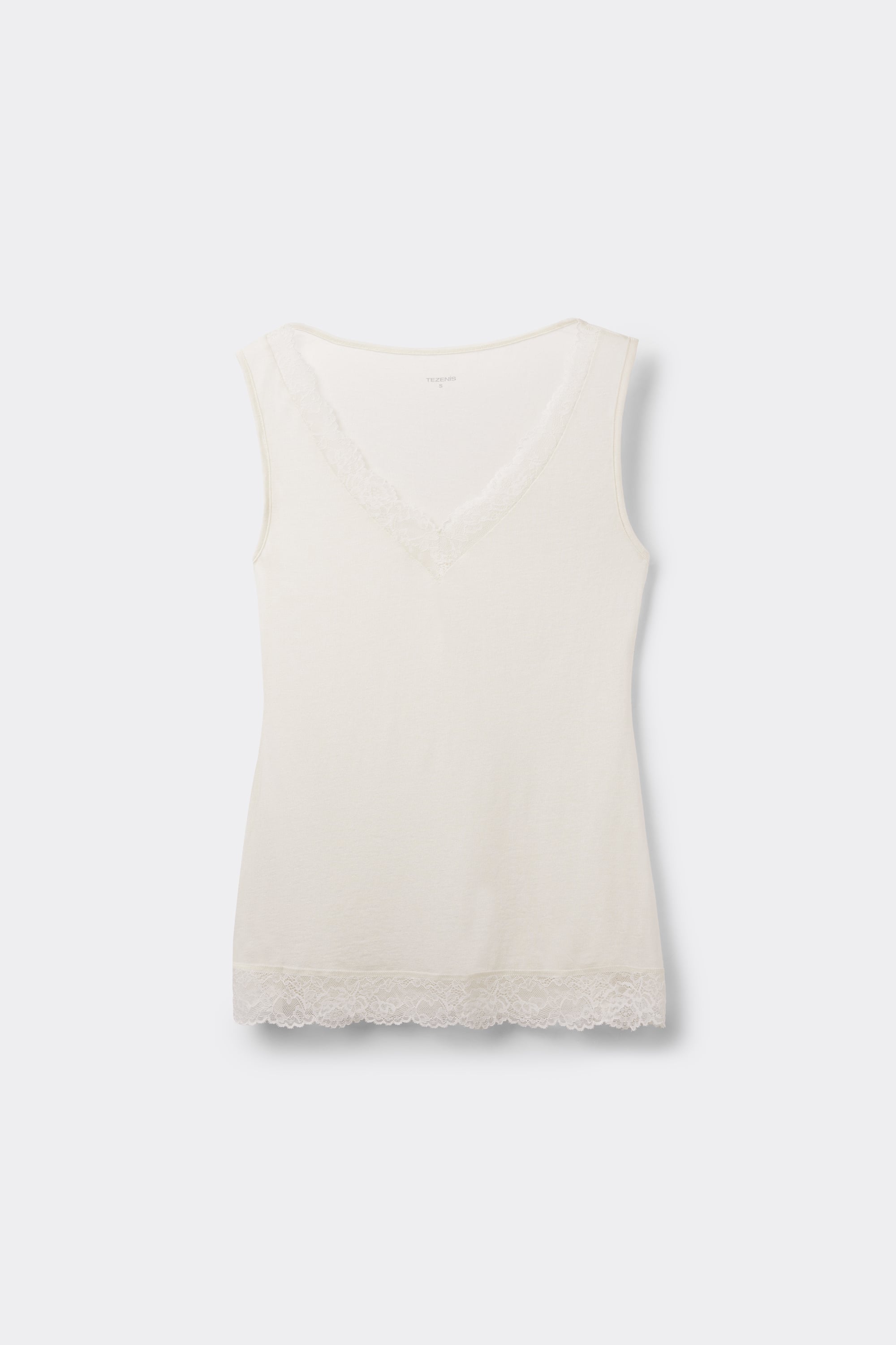 Camiseta de Tirantes Ultraligera de Lana Merino Y Encaje