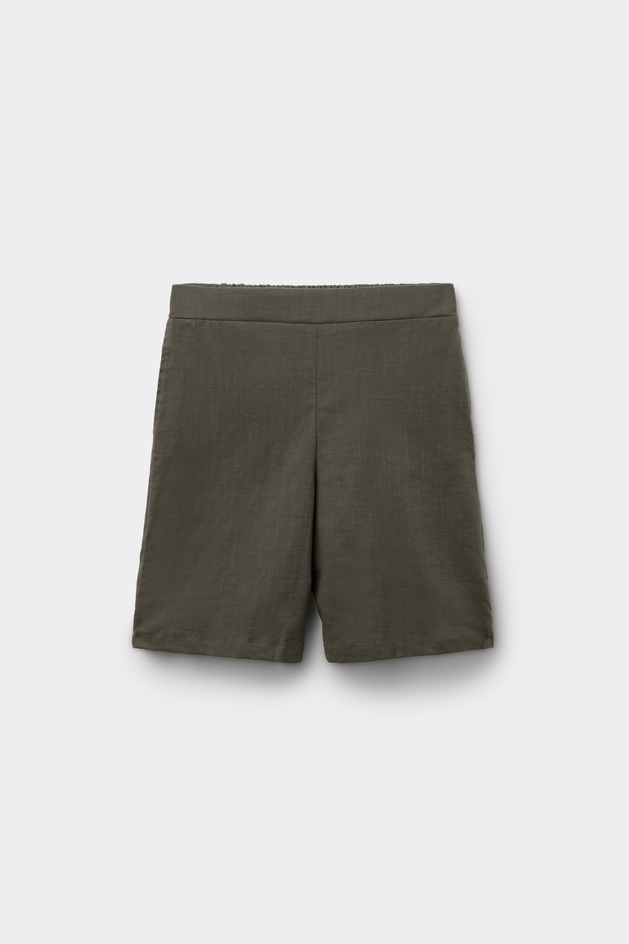 Linen-Look Cotton Canvas Bermuda Shorts