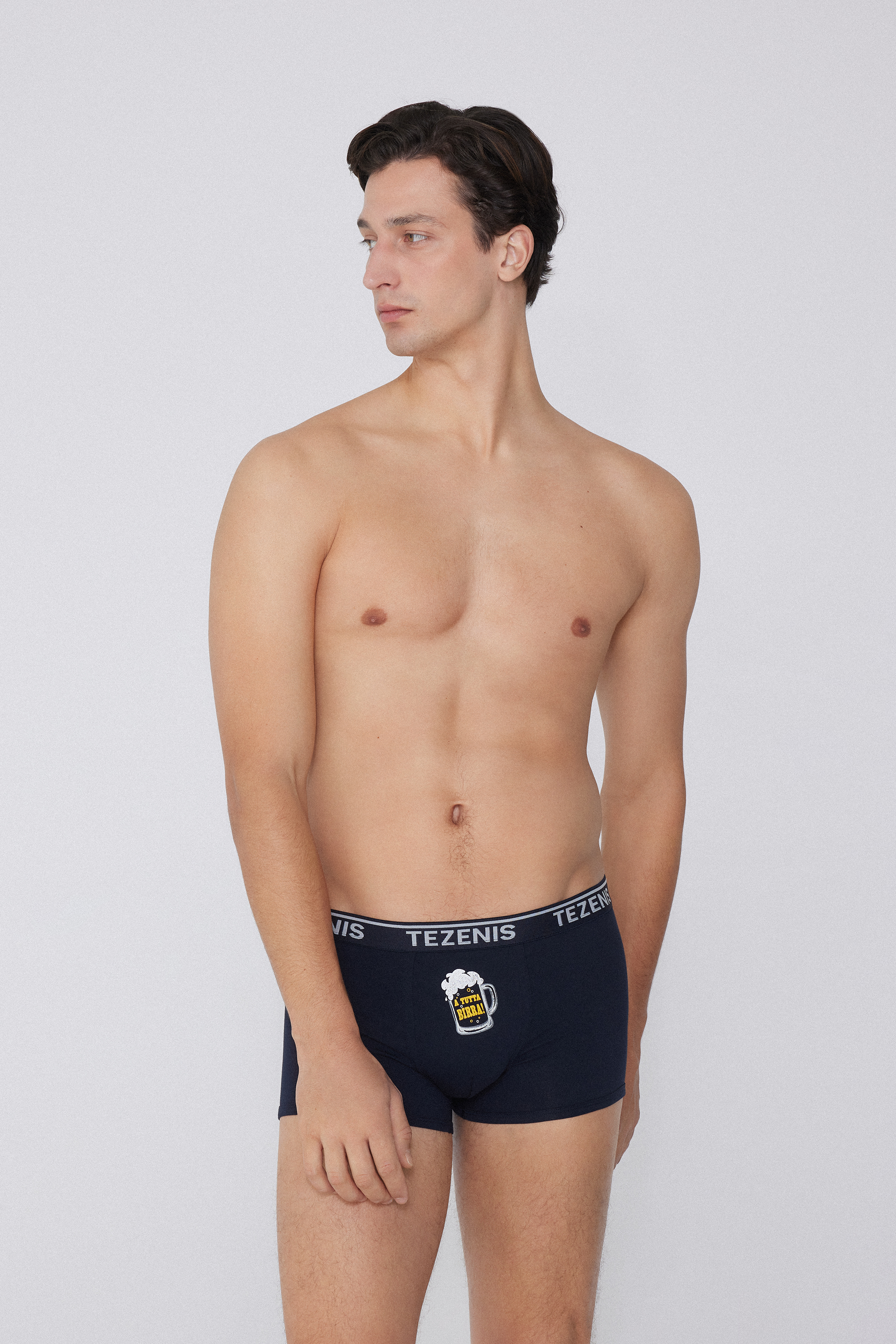 Boxers de Algodão Estampado Orlas Contrastantes com Logótipo