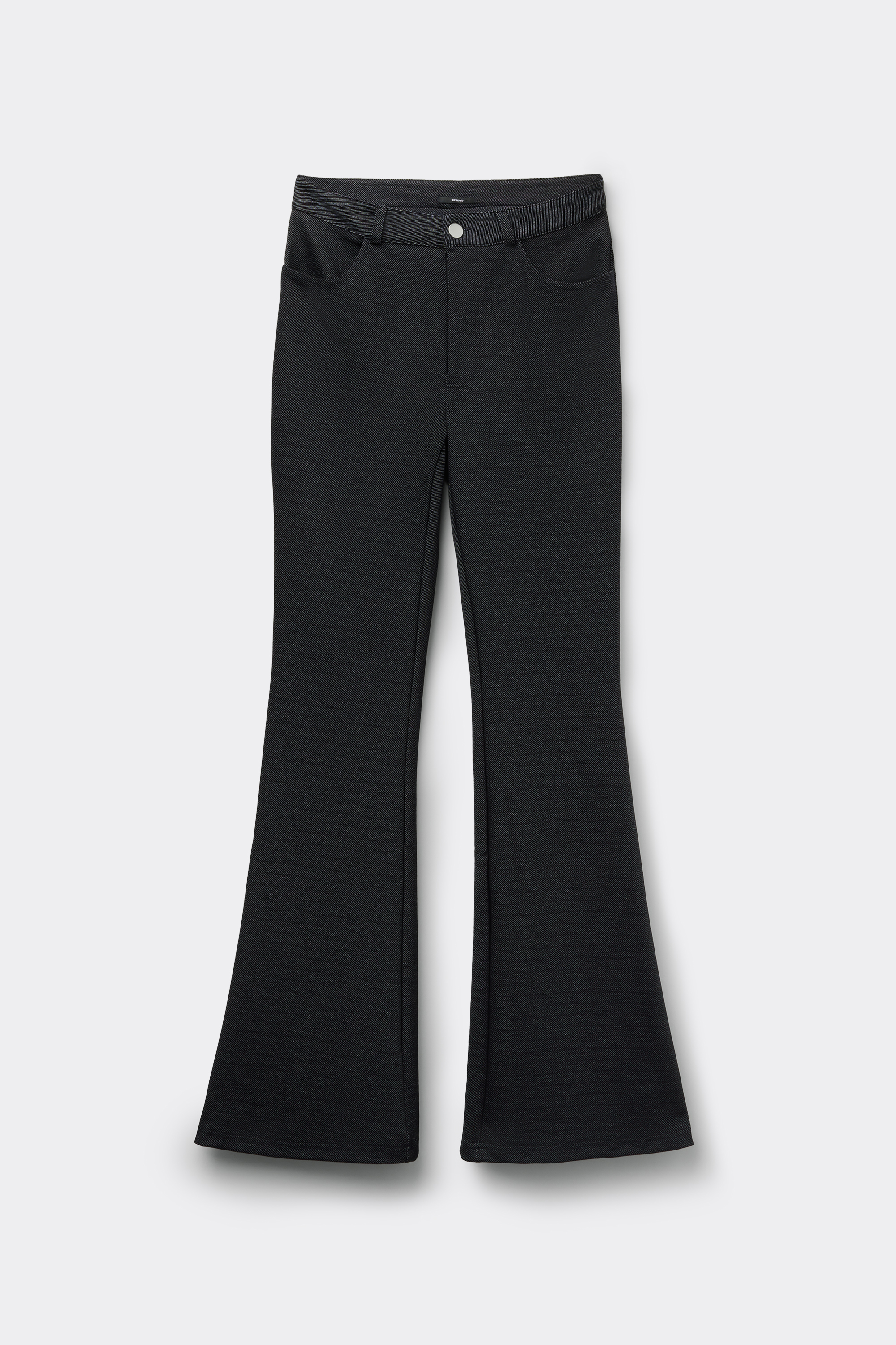 Pantaloni Lunghi Flare Effetto Denim