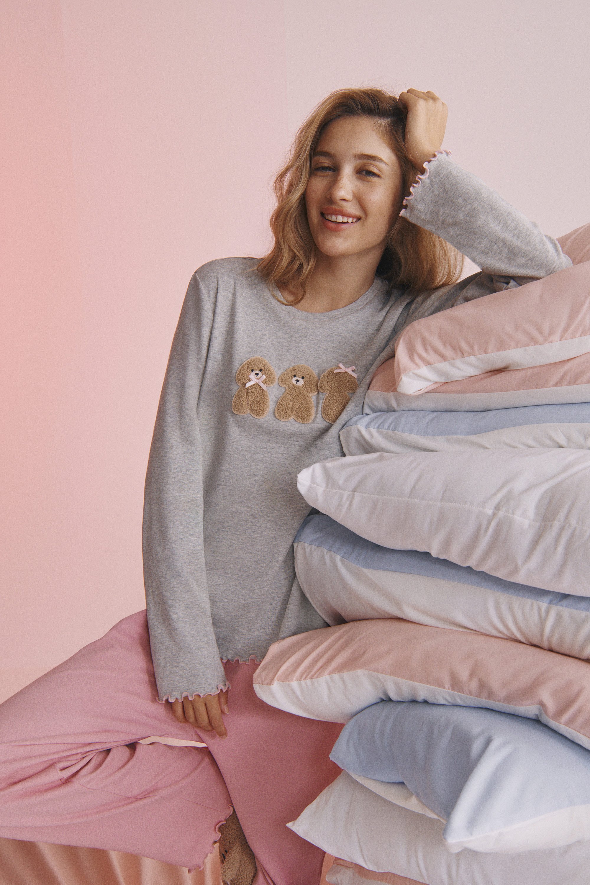 Long Heavy Cotton Pyjamas with Dog Patch