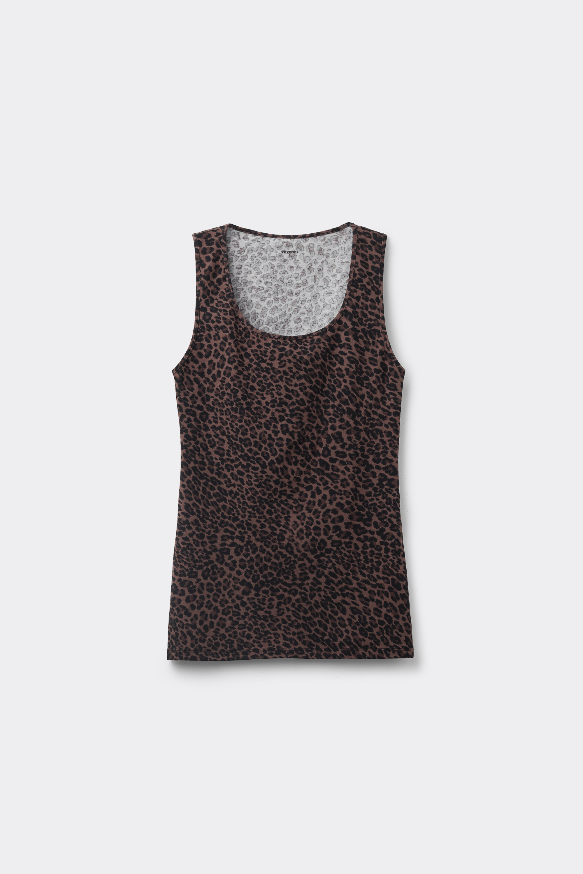 Top Sport Corto Imbottito Stampato Spalline Sottili