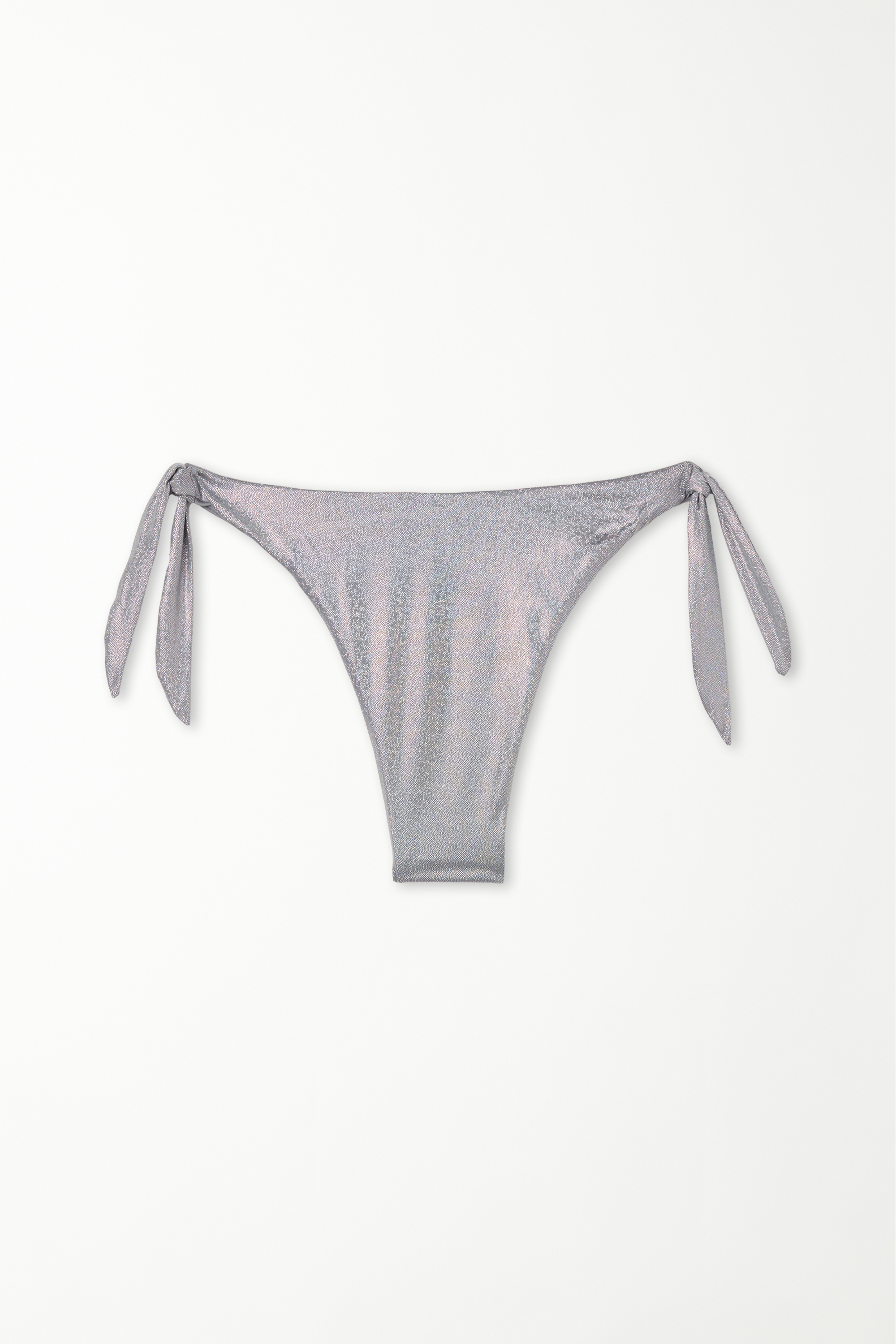 Sparkle Grey Brazilian Bikini Bottoms with Ties