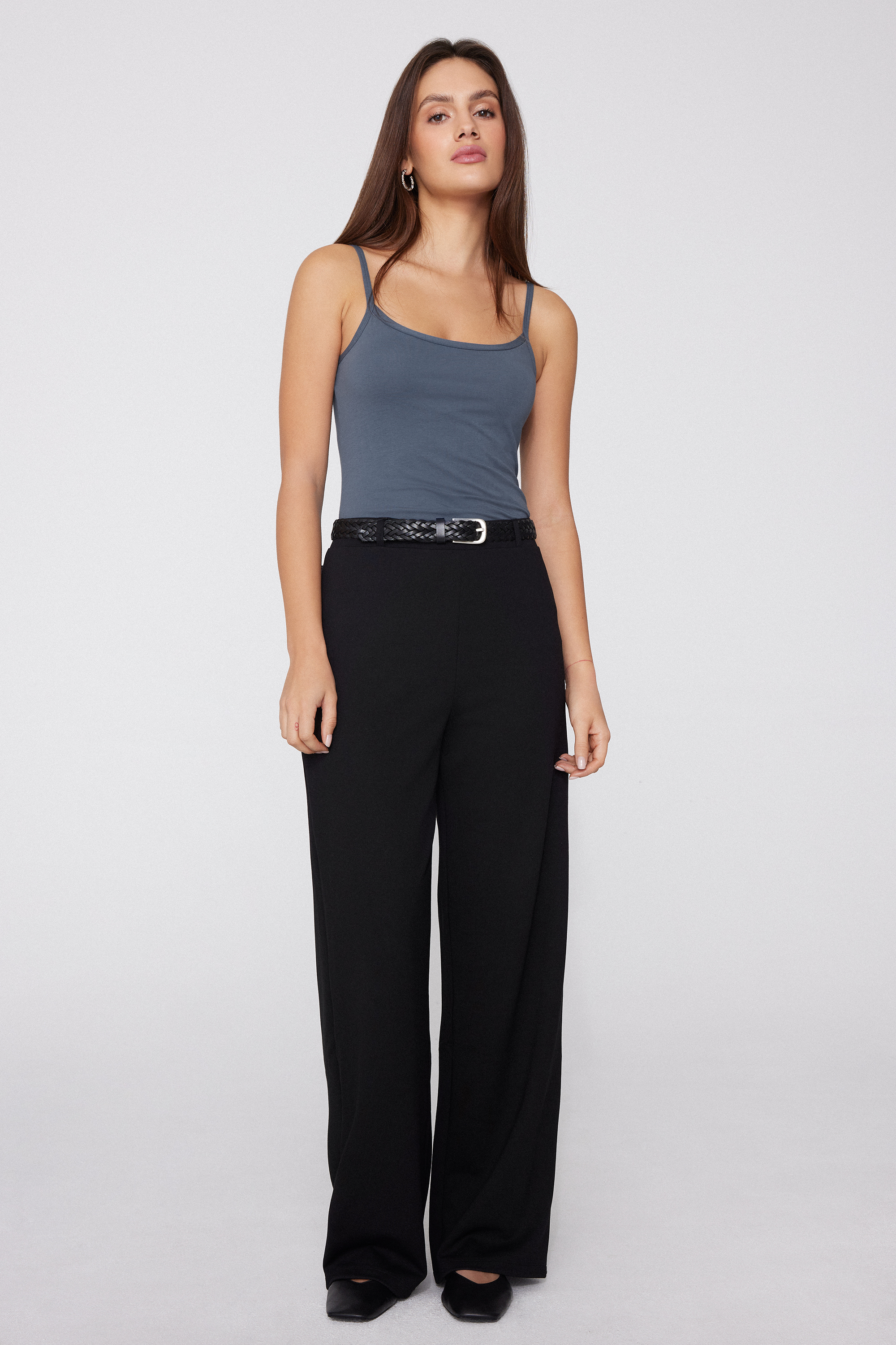 Top met Ronde Hals van Biologisch Stretchkatoen